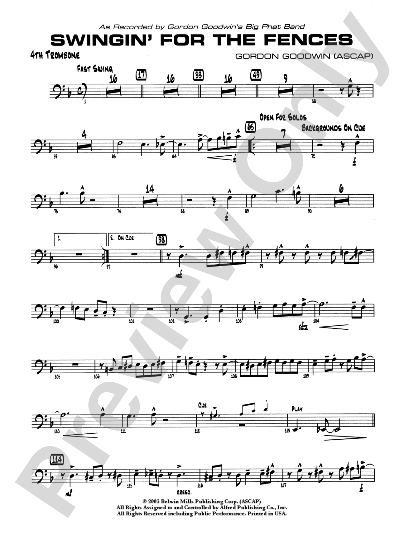 Swingin' for the Fences: 4th Trombone