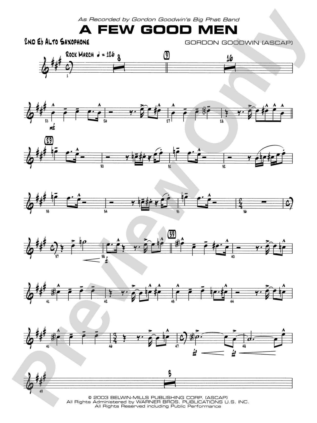 A Few Good Men: 2nd E-flat Alto Saxophone