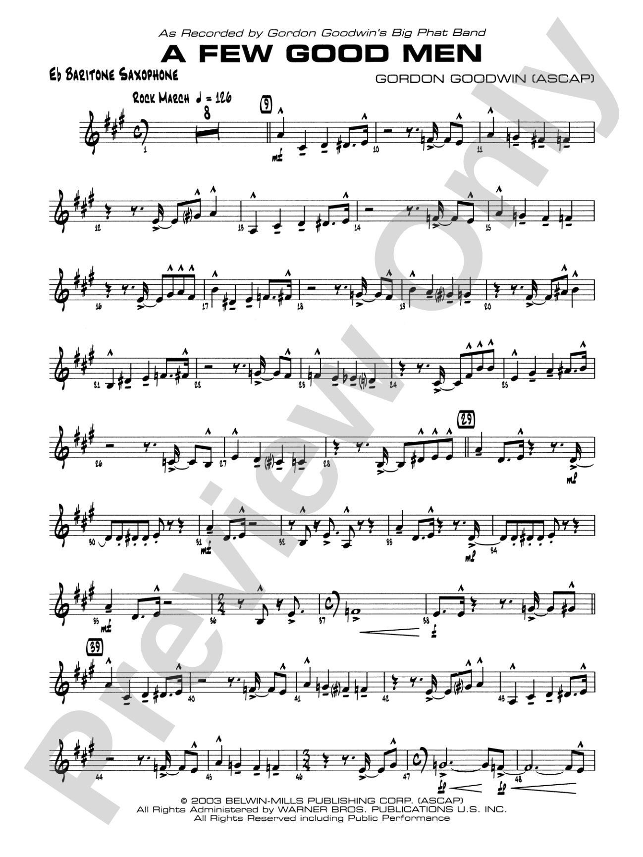 A Few Good Men: E-flat Baritone Saxophone