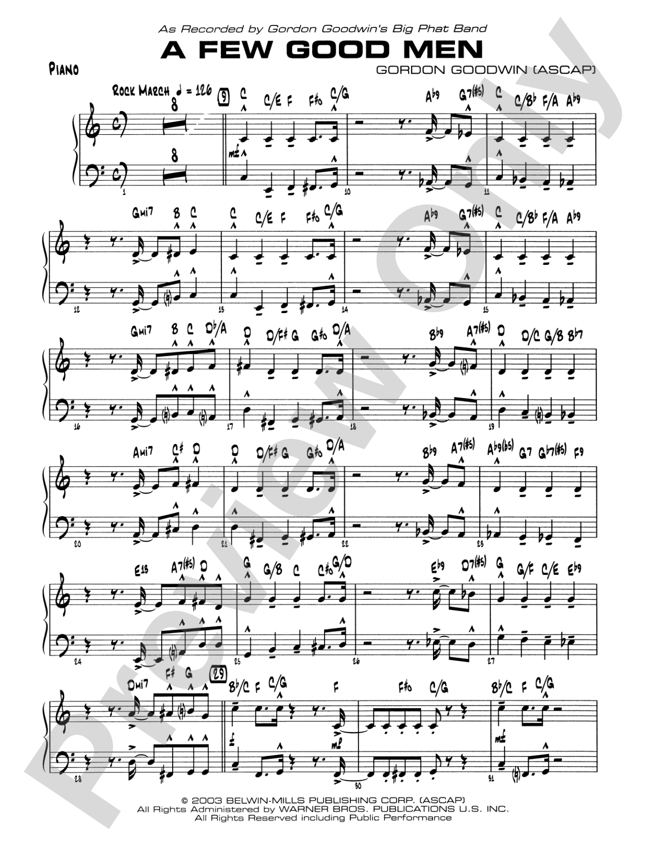 A Few Good Men: Piano Accompaniment