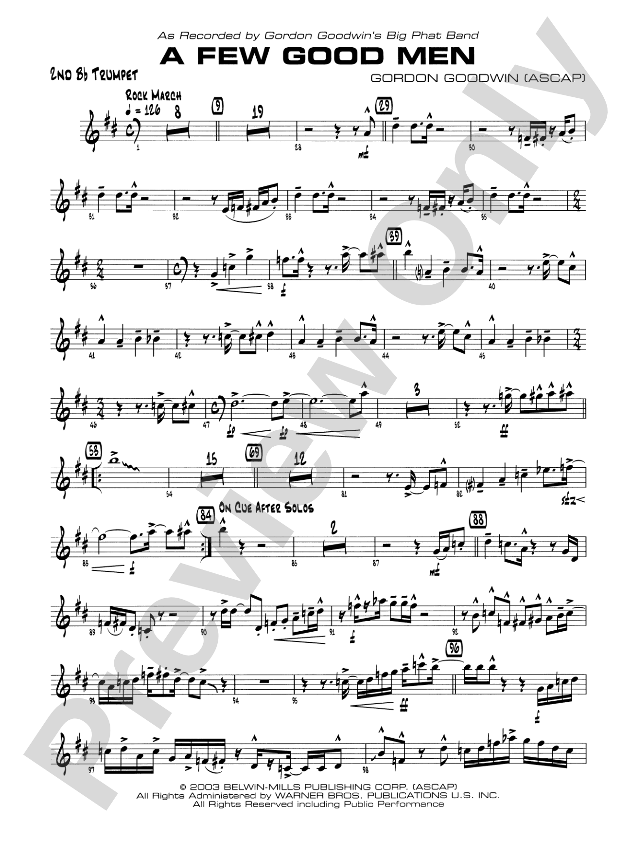 A Few Good Men: 2nd B-flat Trumpet