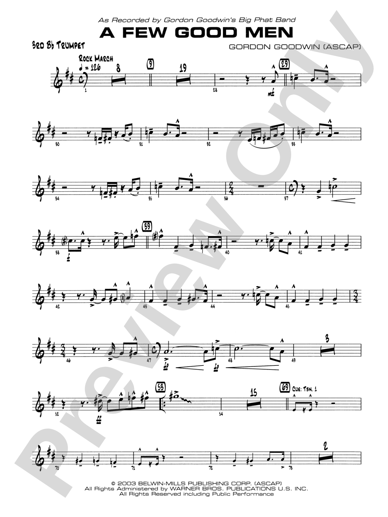 A Few Good Men: 3rd B-flat Trumpet