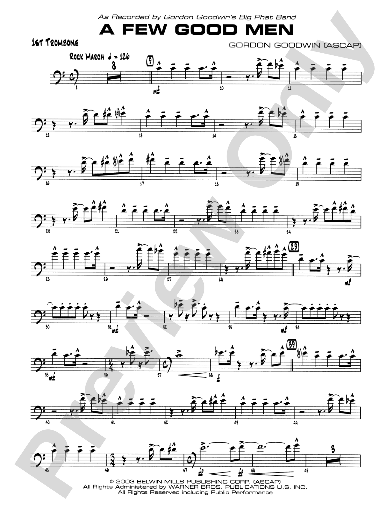 A Few Good Men: 1st Trombone