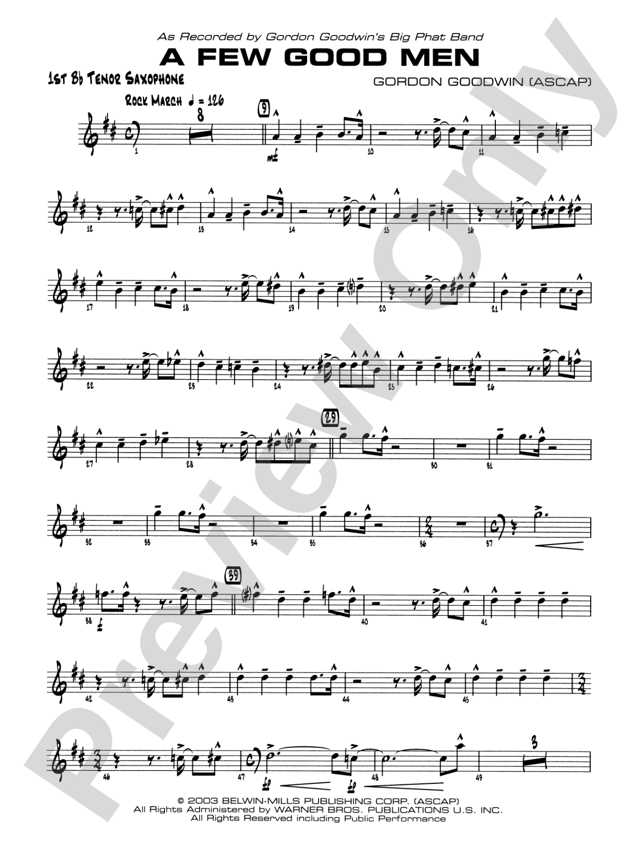 A Few Good Men: B-flat Tenor Saxophone