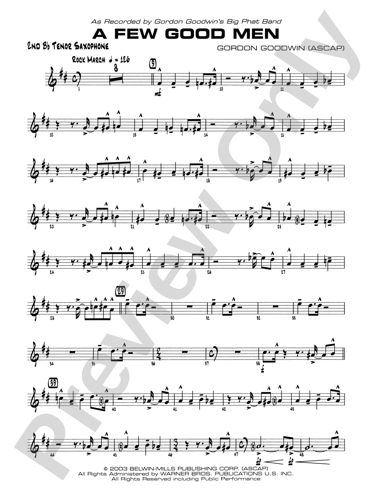 A Few Good Men: 2nd B-flat Tenor Saxophone