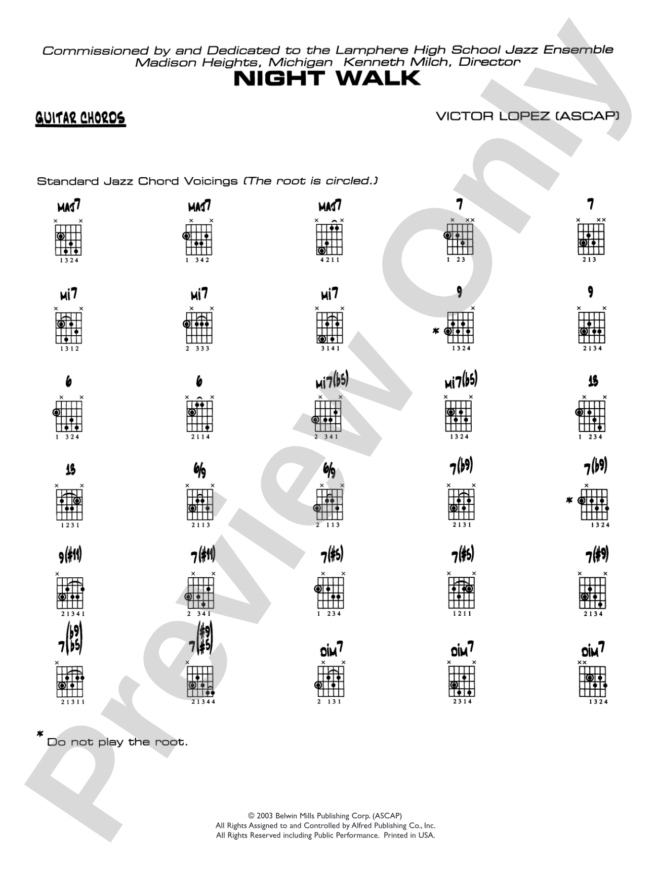 Night Walk: Guitar Chords
