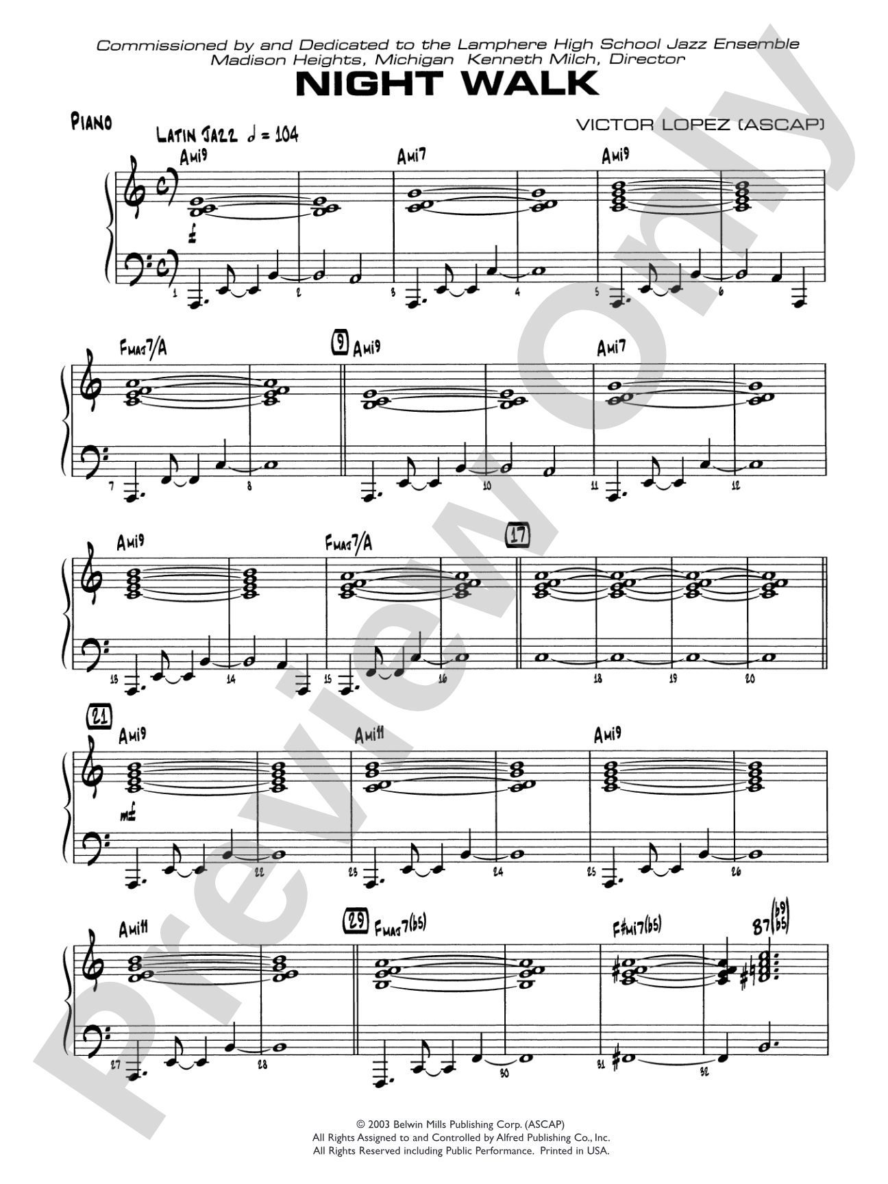 Night Walk: Piano Accompaniment