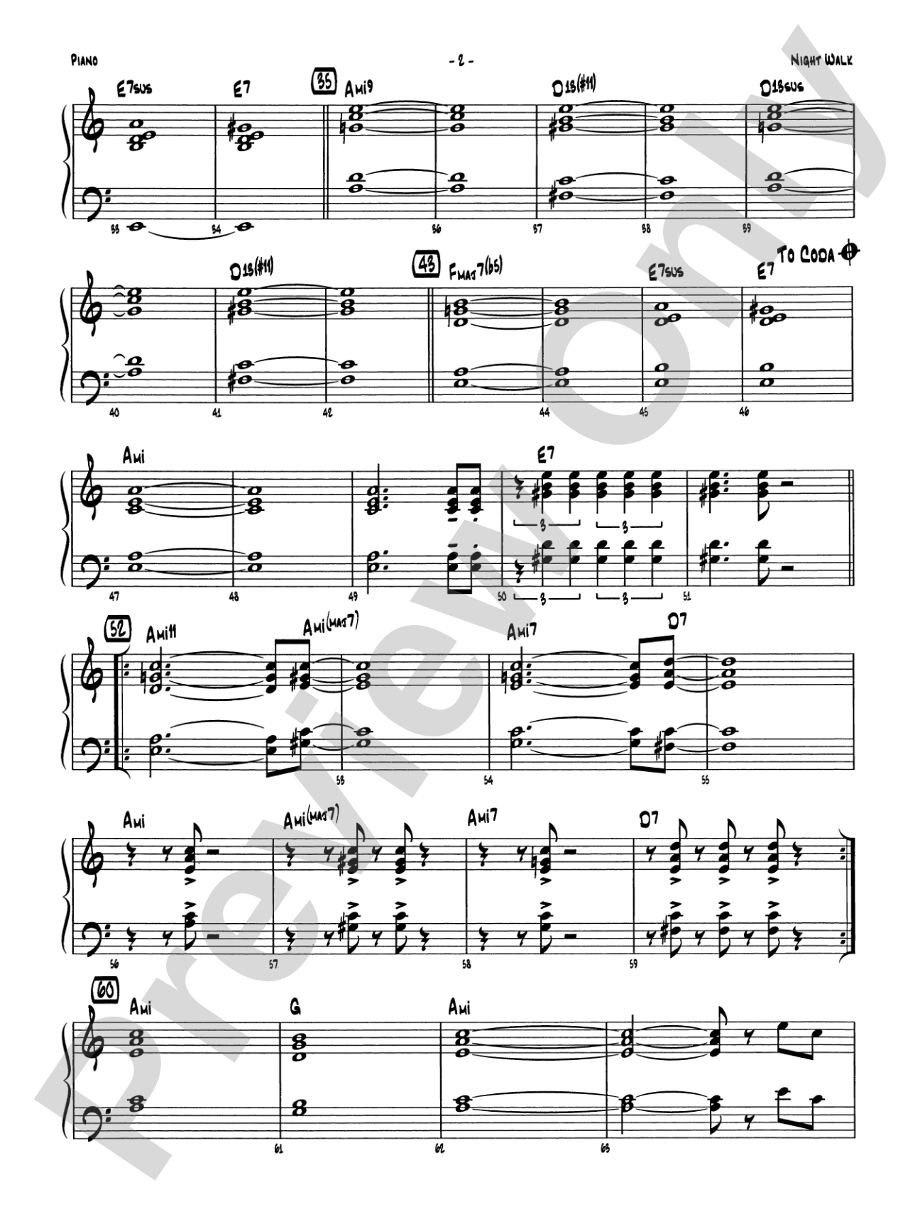 Night Walk: Piano Accompaniment