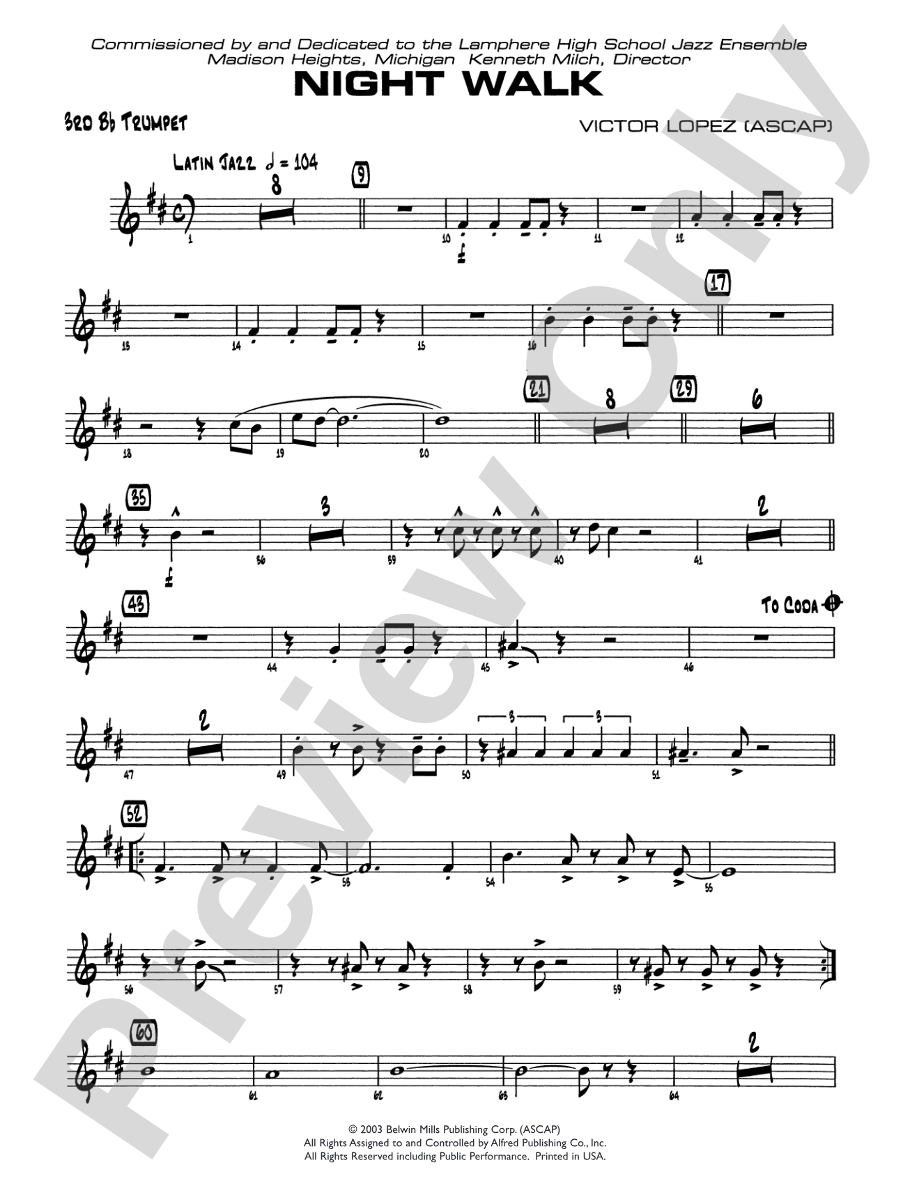 Night Walk: 3rd B-flat Trumpet