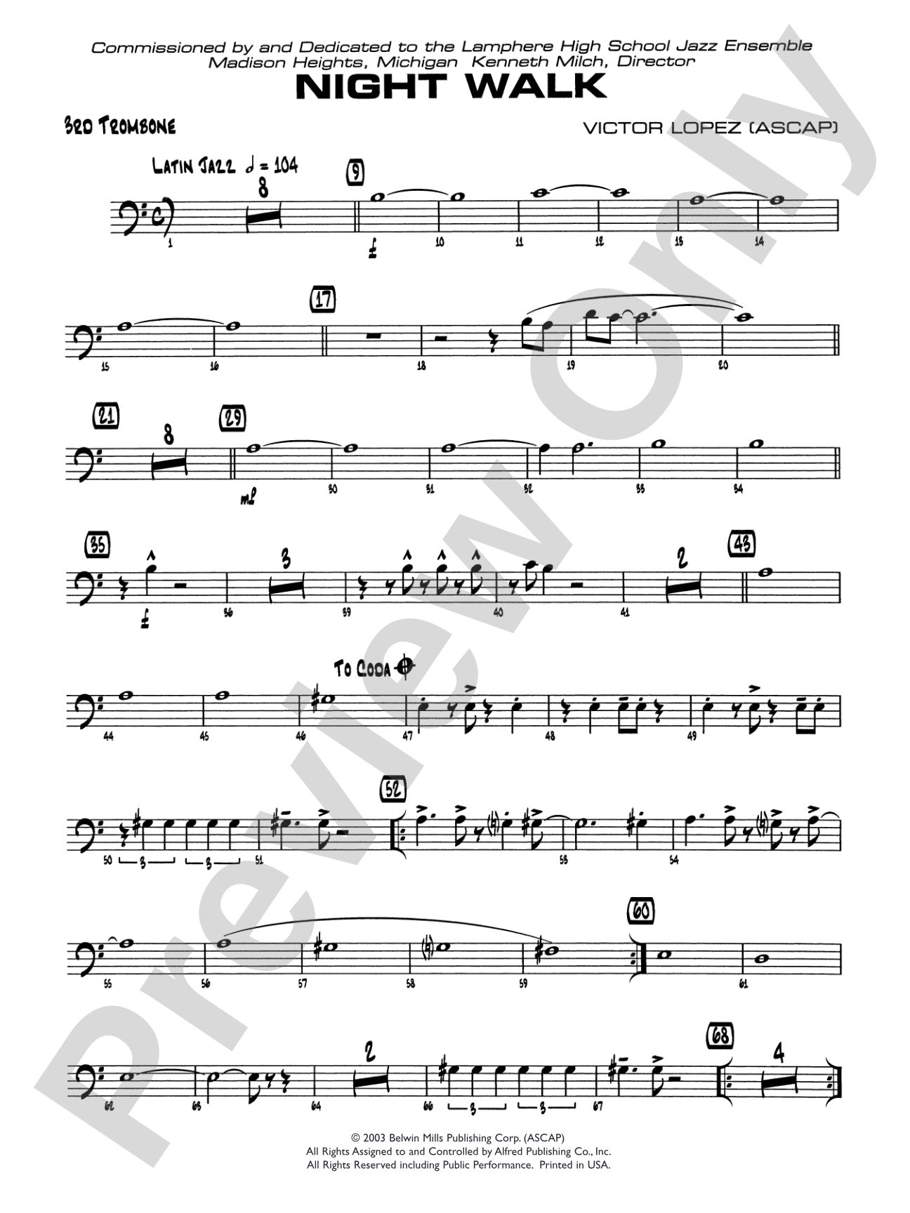 Night Walk: 3rd Trombone