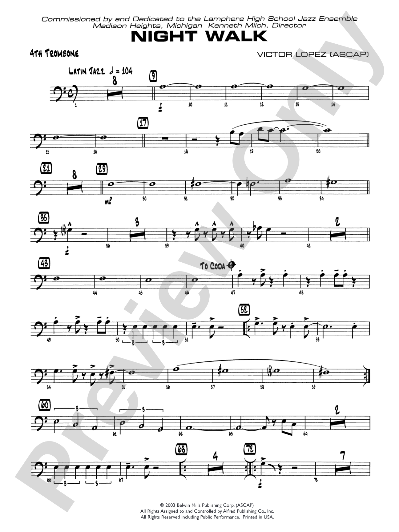 Night Walk: 4th Trombone