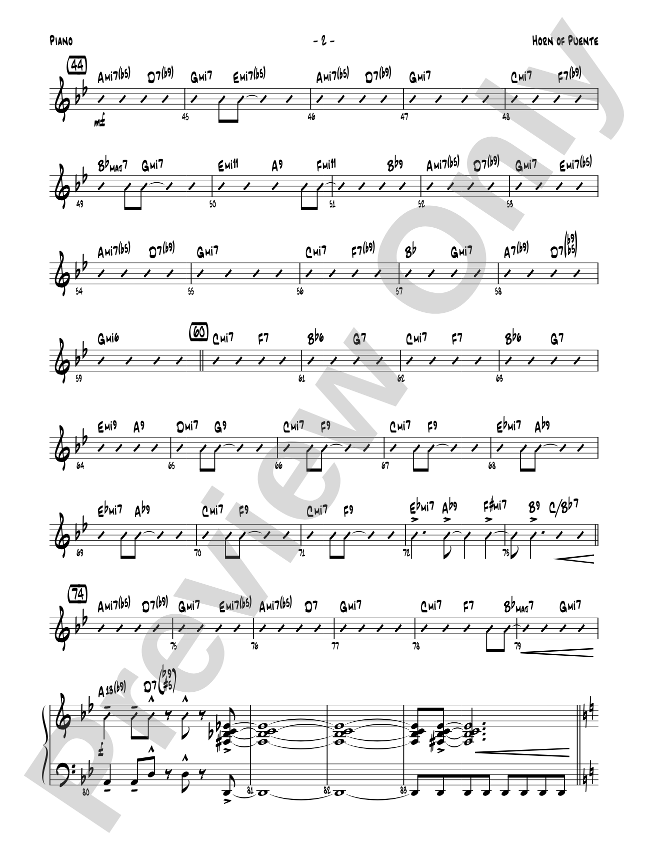 Horn of Puente: Piano Accompaniment