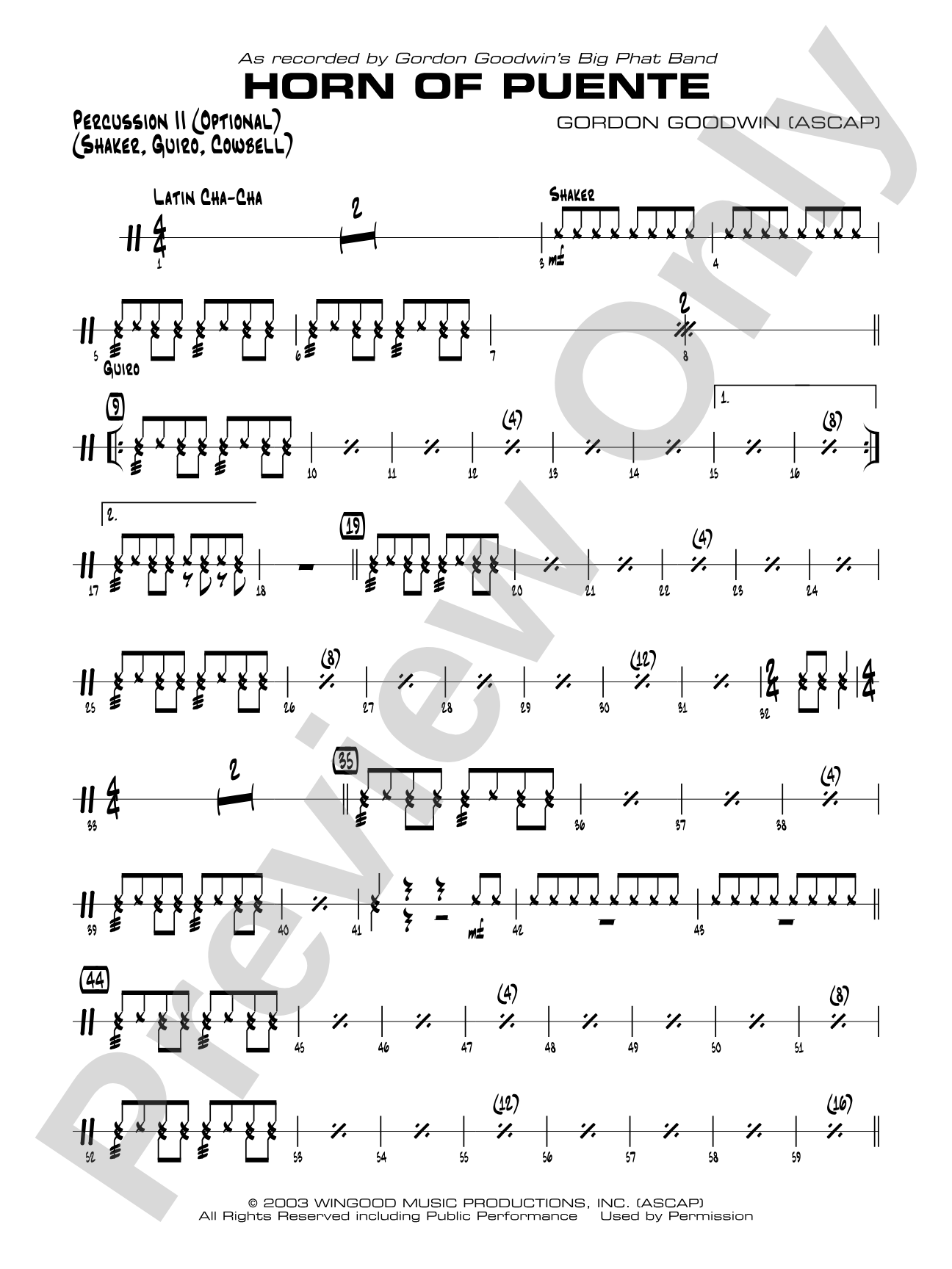 Horn of Puente: 2nd Percussion