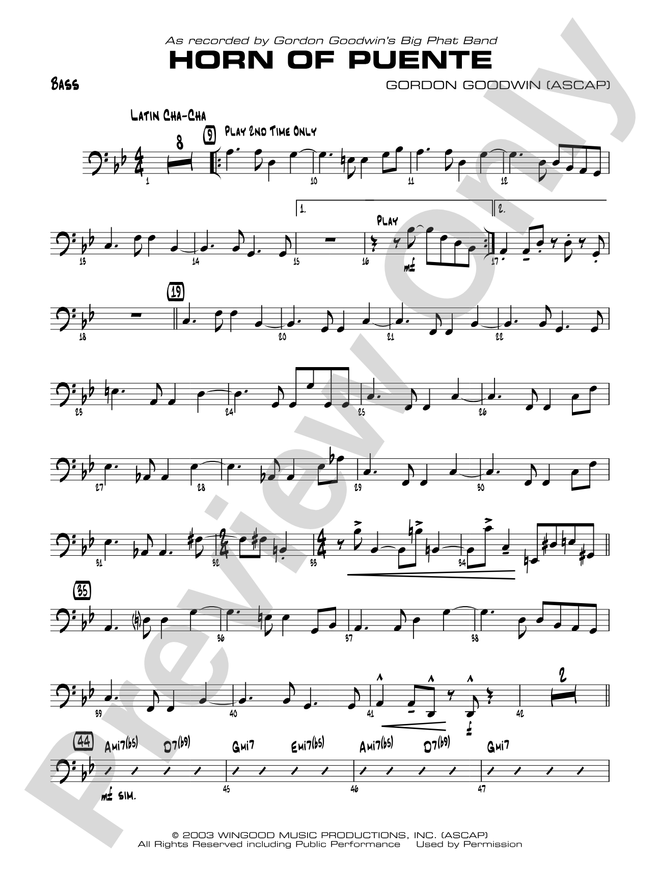 Horn of Puente: String Bass