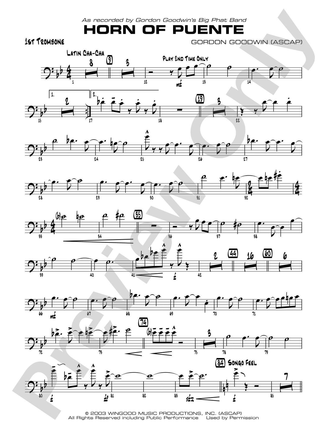 Horn of Puente: 1st Trombone