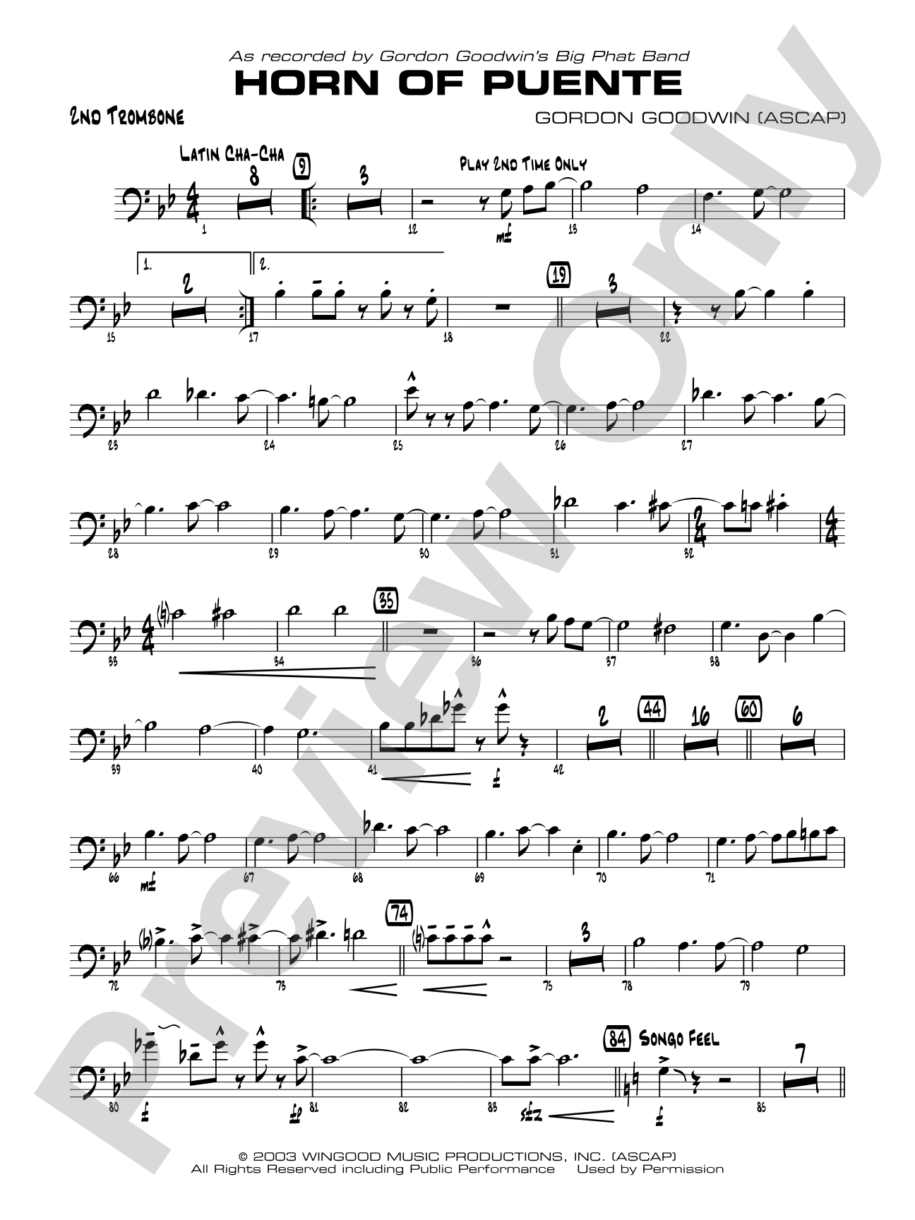 Horn of Puente: 2nd Trombone