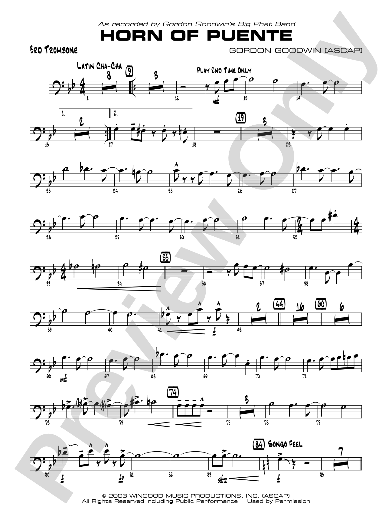 Horn of Puente: 3rd Trombone