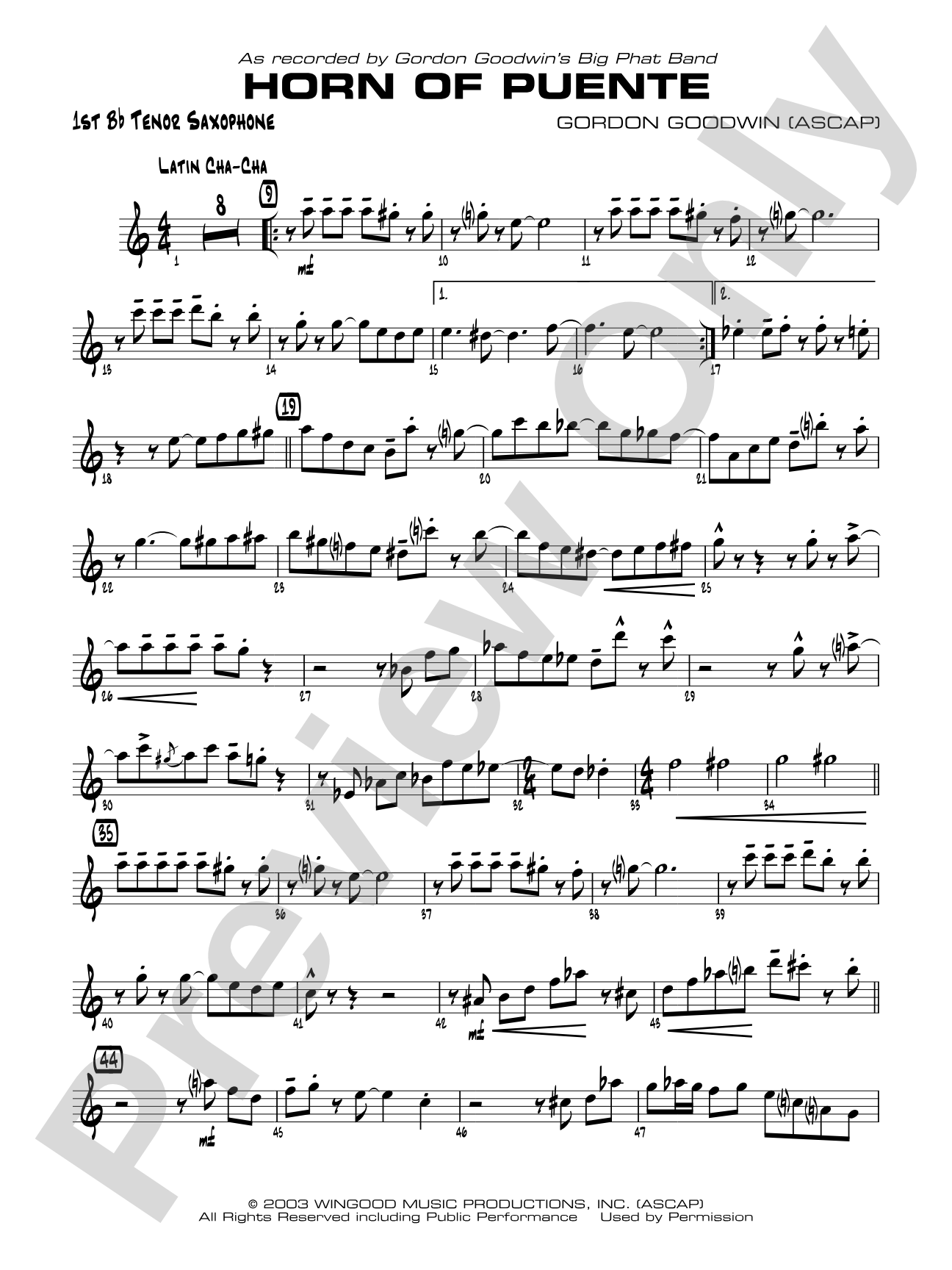 Horn of Puente: B-flat Tenor Saxophone