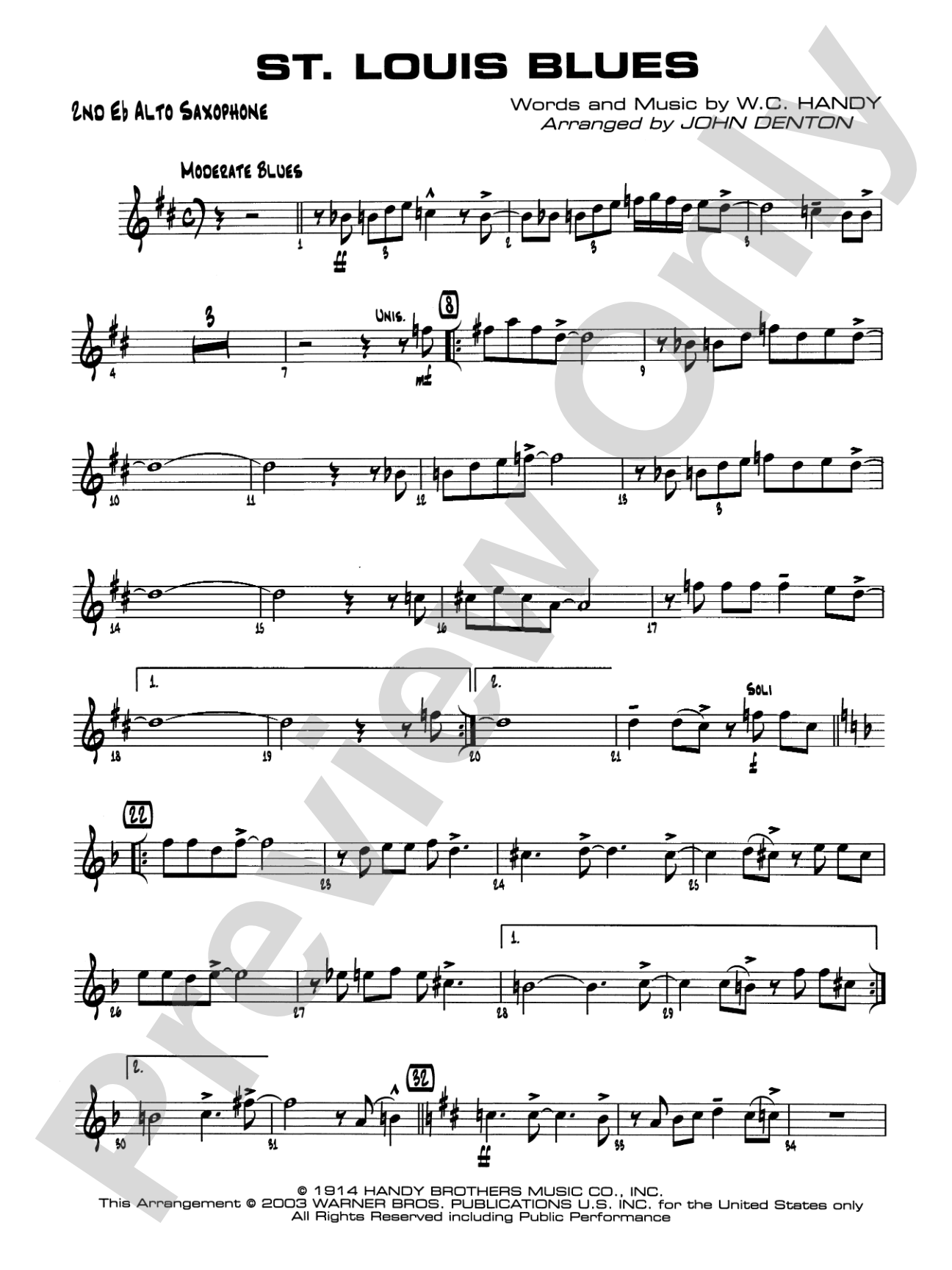 St. Louis Blues: 2nd E-flat Alto Saxophone