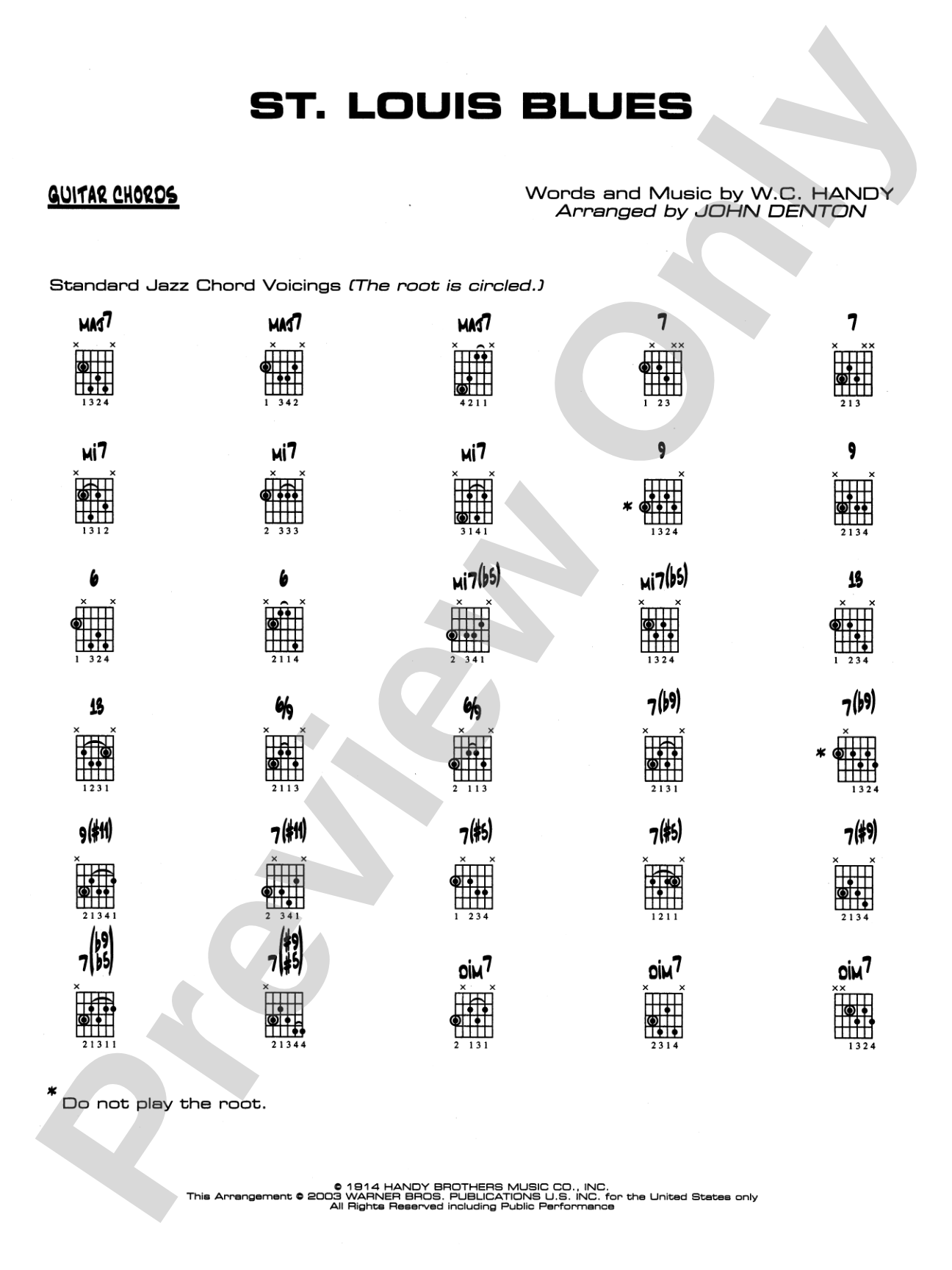 St. Louis Blues: Guitar Chords