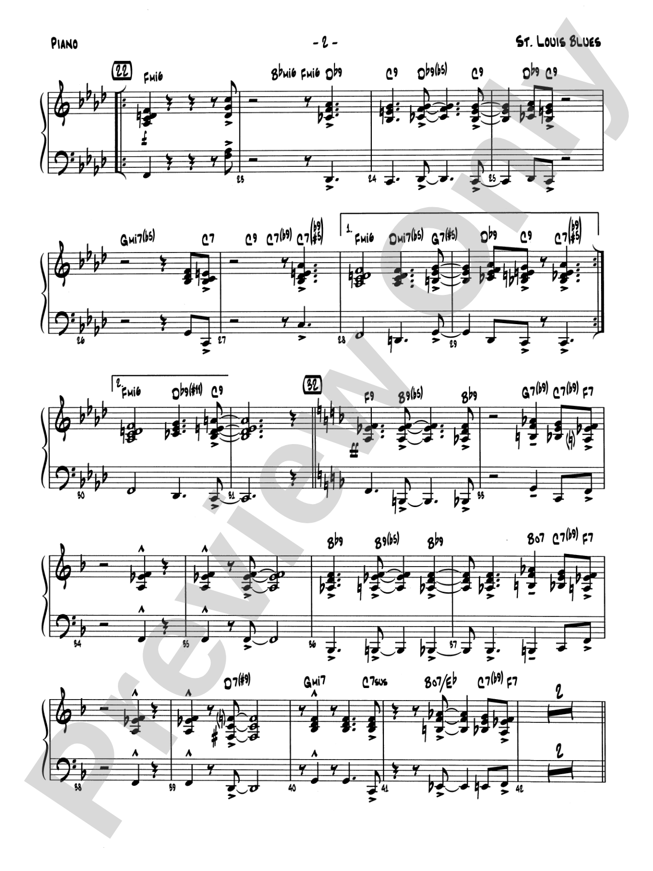 St. Louis Blues: Piano Accompaniment