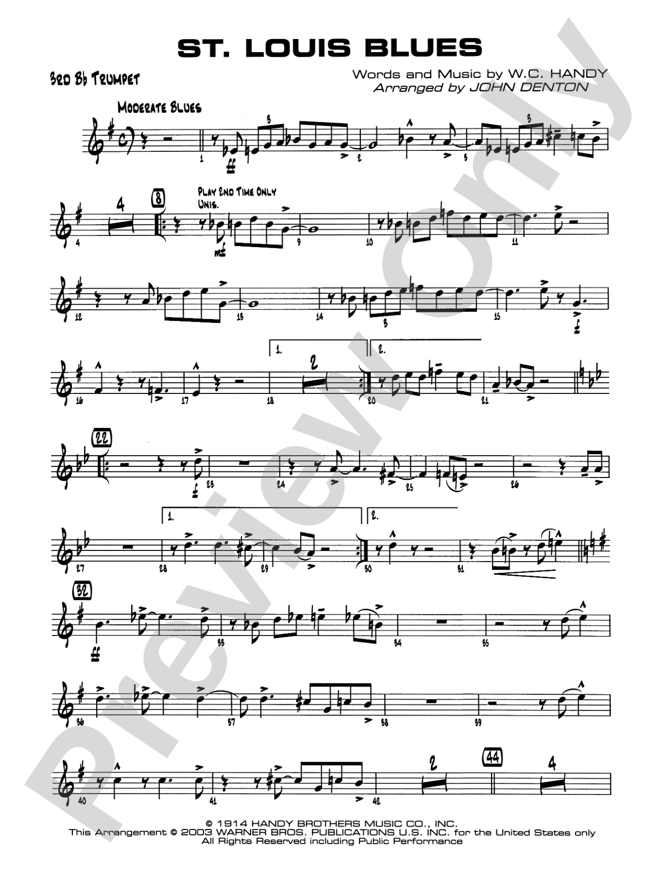 St. Louis Blues: 3rd B-flat Trumpet
