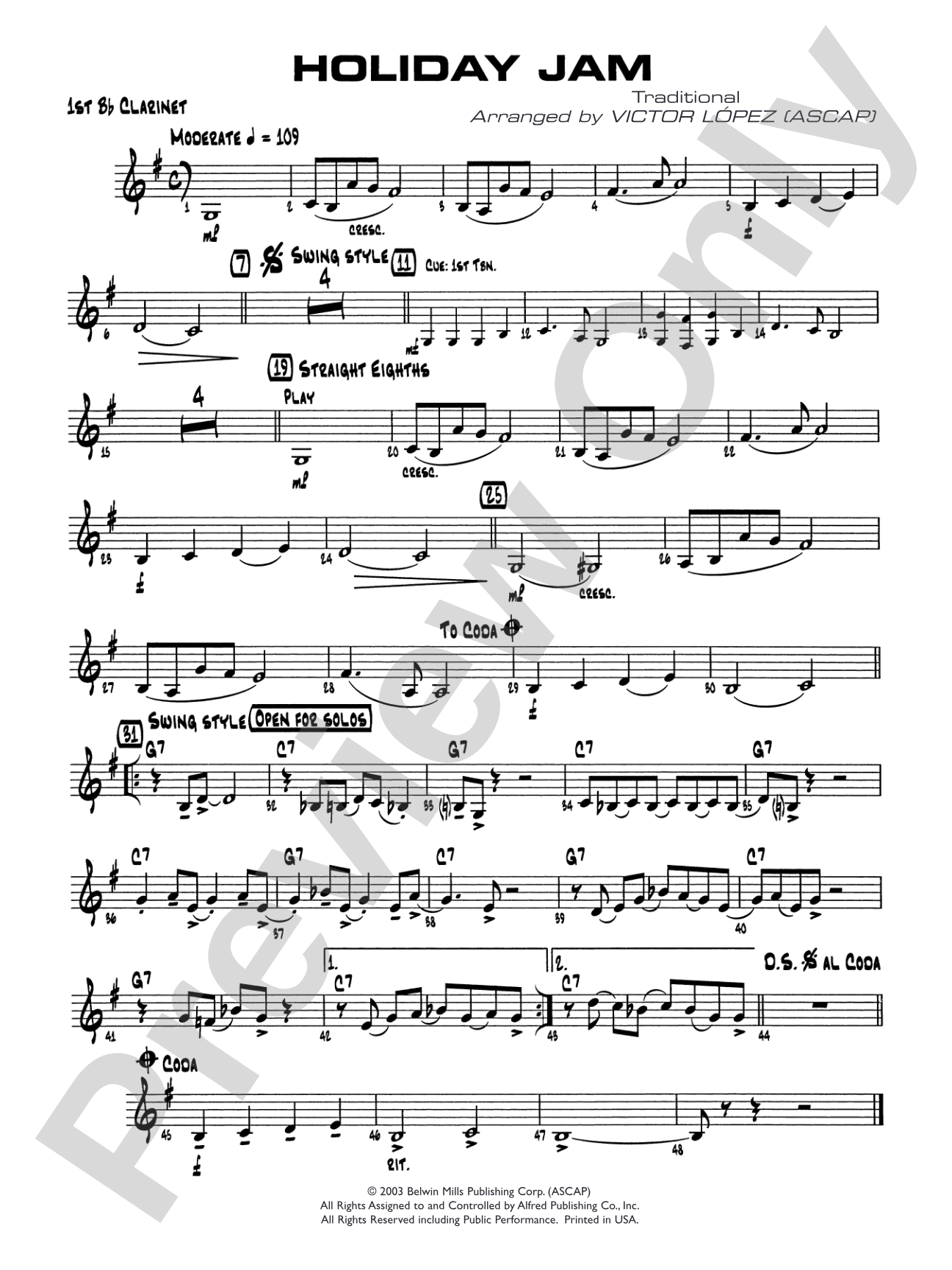 Holiday Jam: 1st B-flat Clarinet