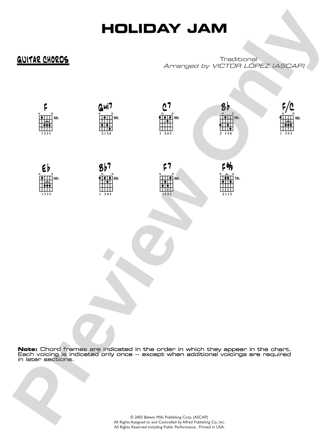 Holiday Jam: Guitar Chords