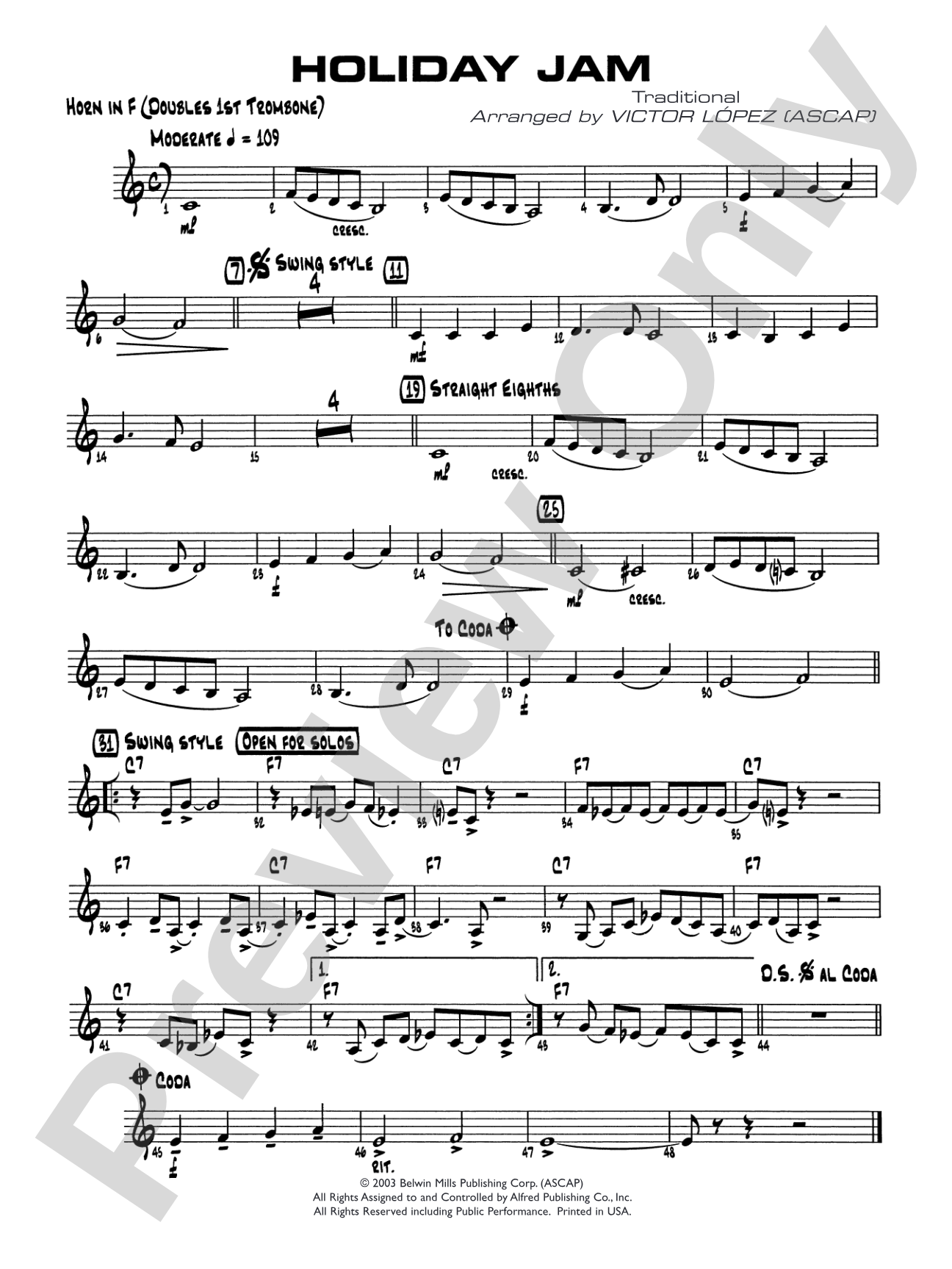 Holiday Jam: 1st F Horn