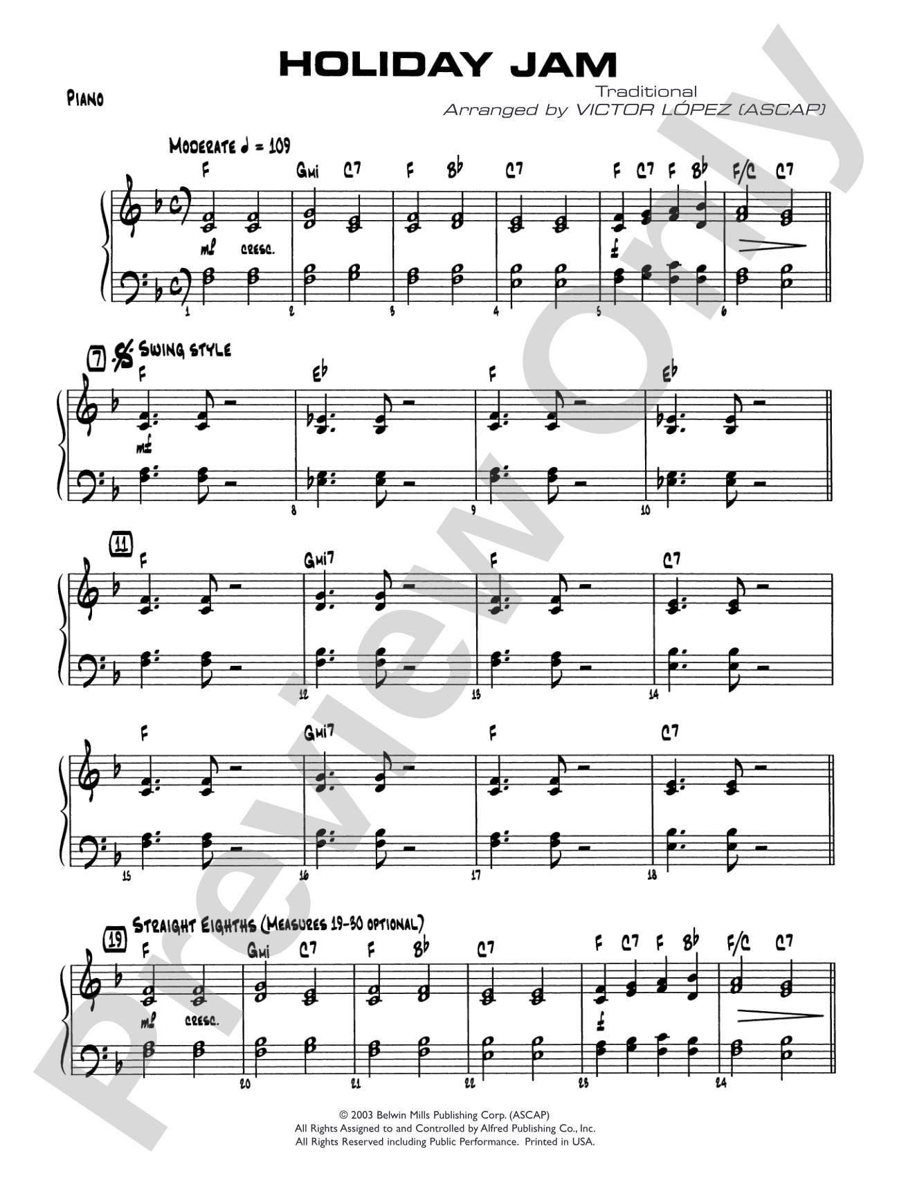Holiday Jam: Piano Accompaniment