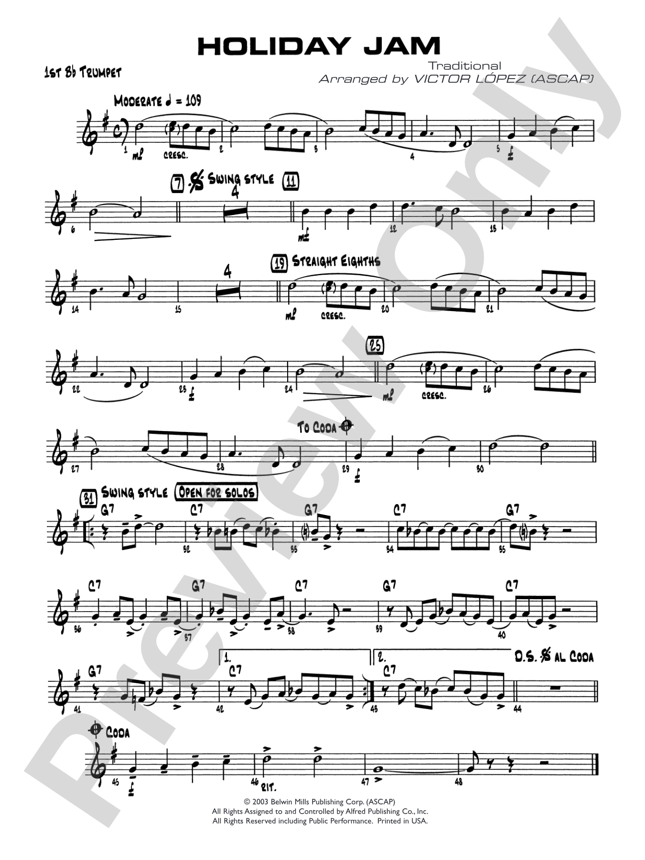 Holiday Jam: 1st B-flat Trumpet