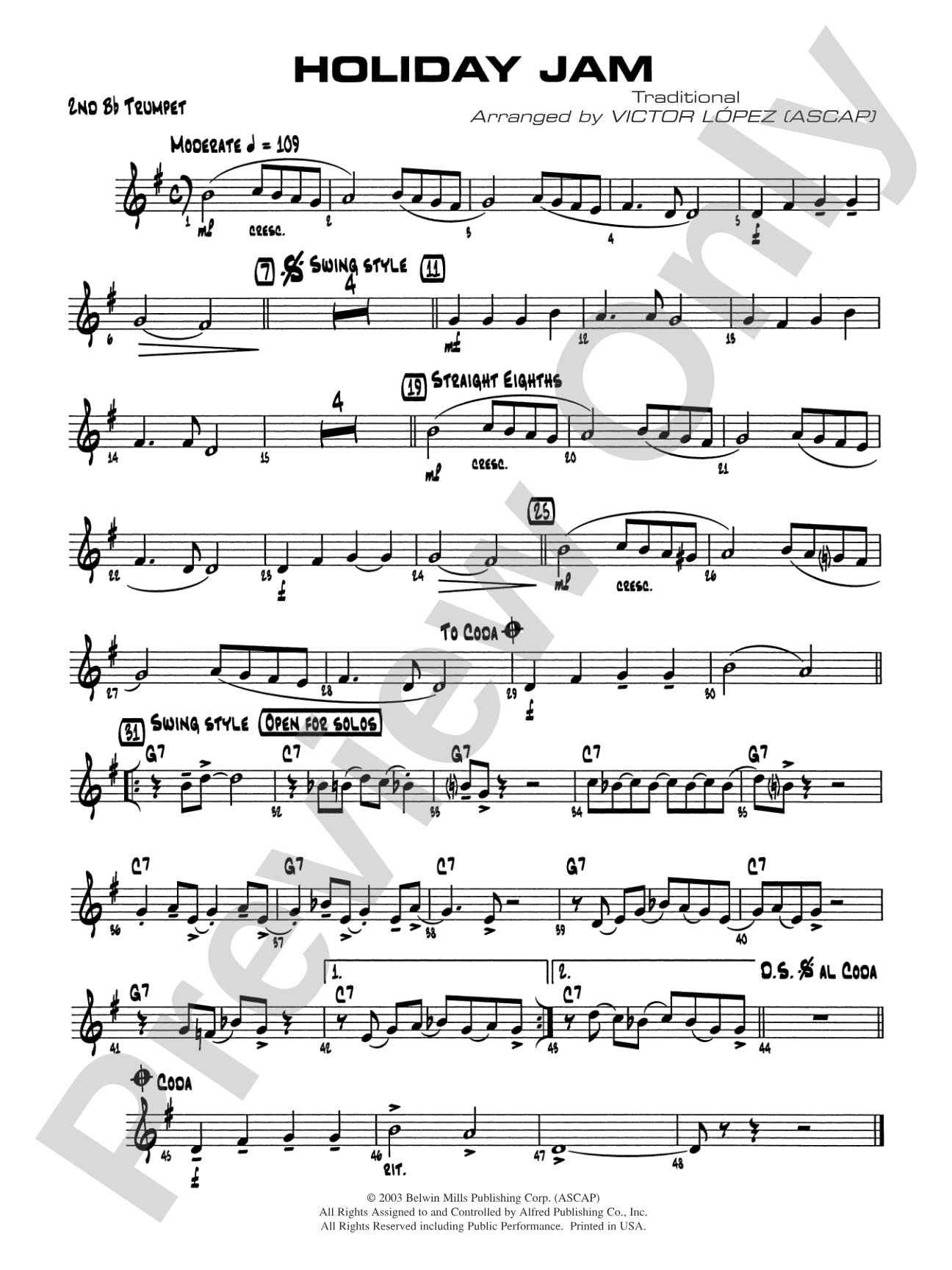 Holiday Jam: 2nd B-flat Trumpet