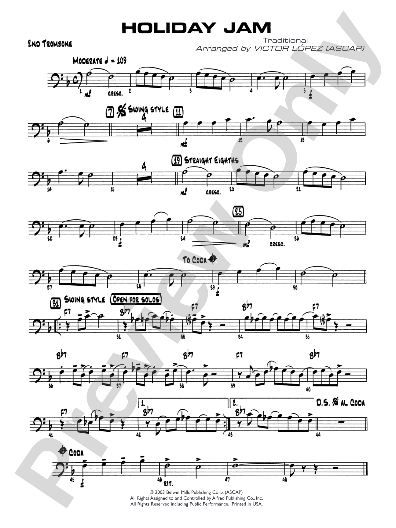 Holiday Jam: 2nd Trombone