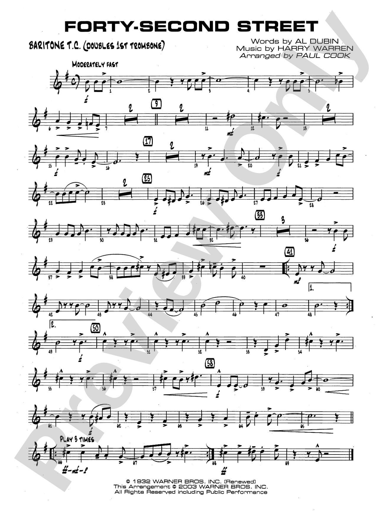 Forty-Second Street: Baritone T.C.