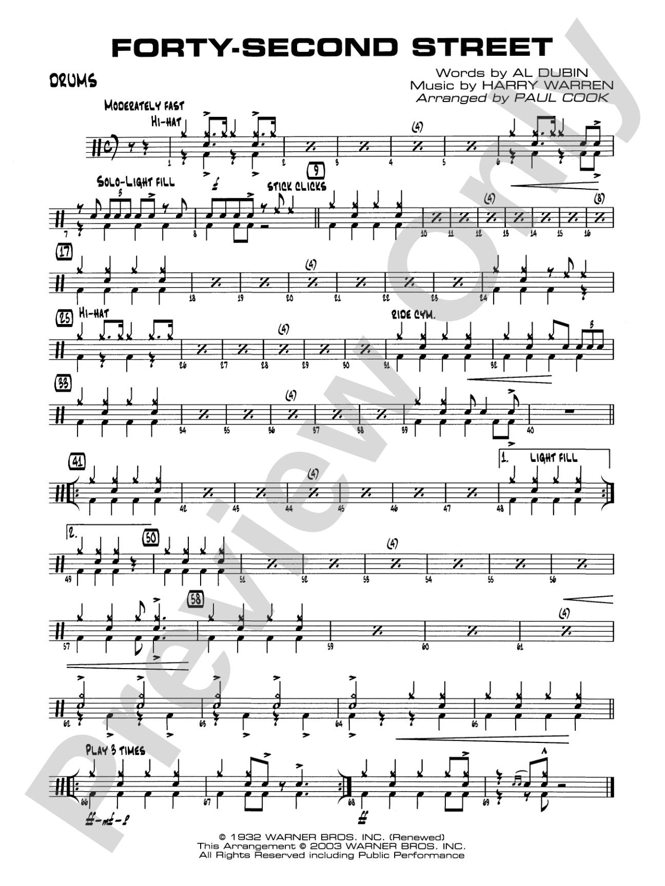 Forty-Second Street: Drums