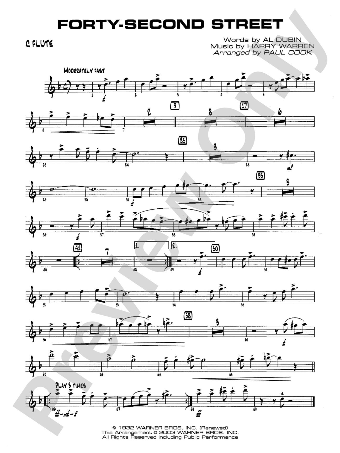Forty-Second Street: Flute
