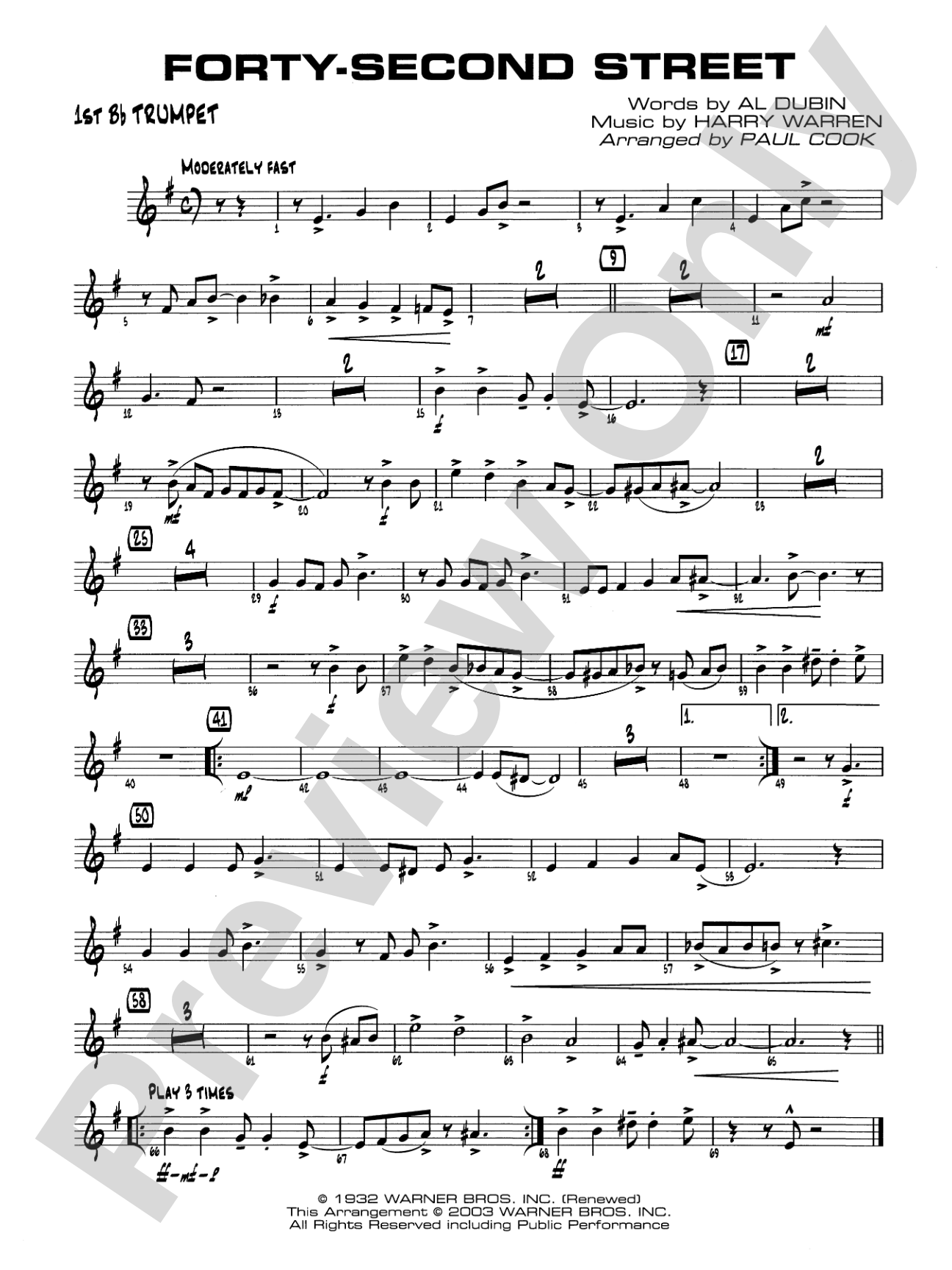 Forty-Second Street: 1st B-flat Trumpet