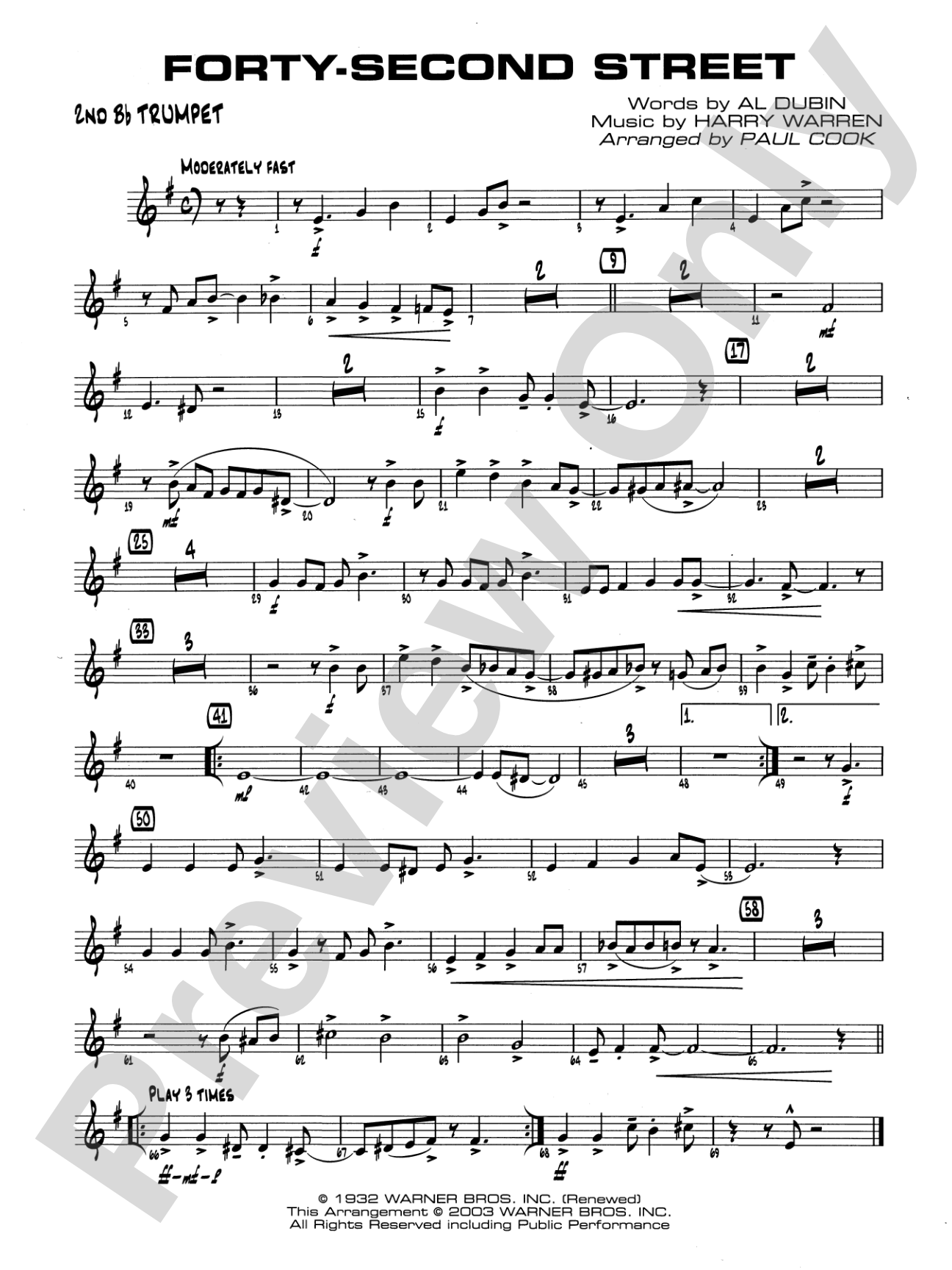 Forty-Second Street: 2nd B-flat Trumpet
