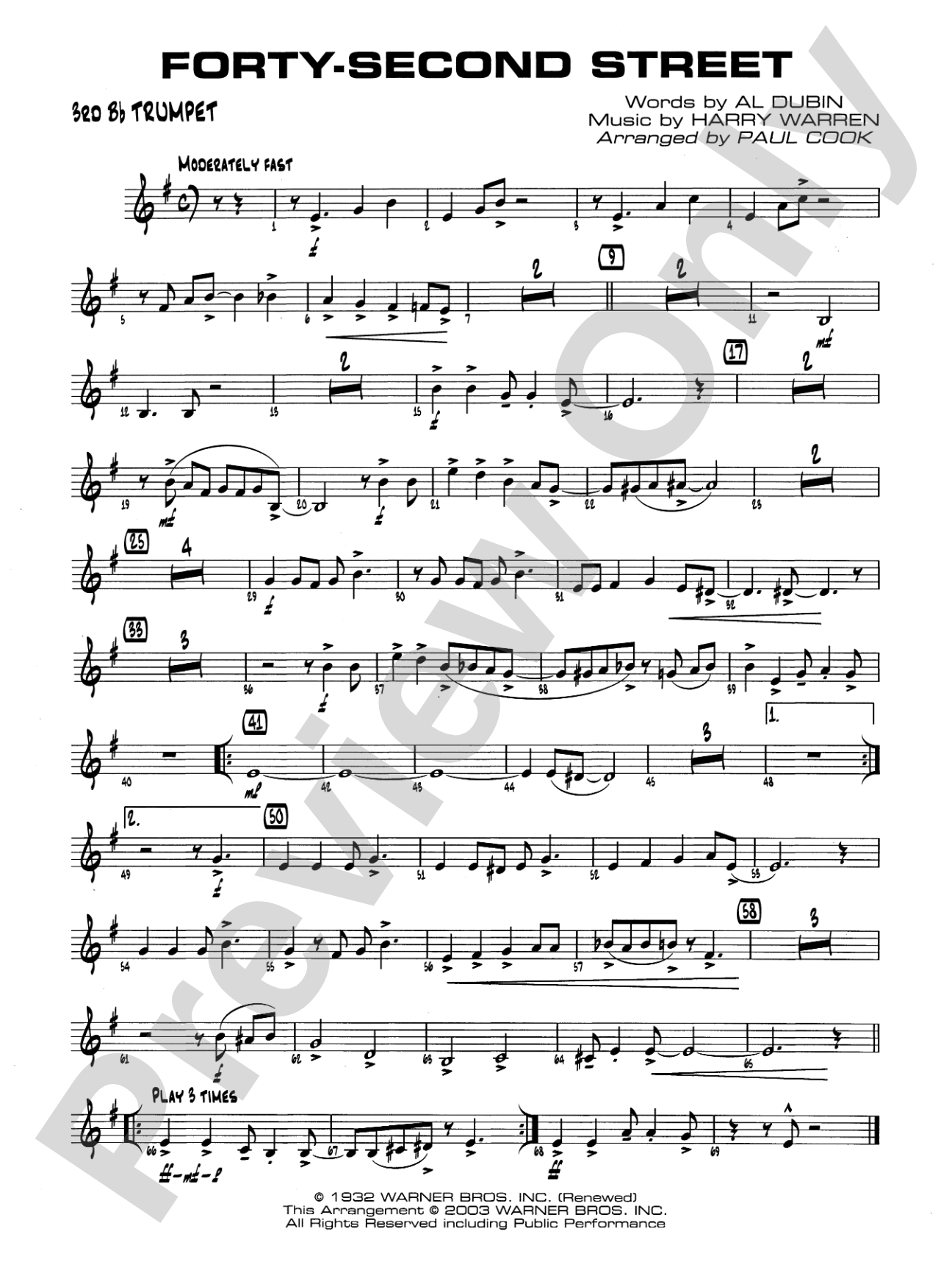 Forty-Second Street: 3rd B-flat Trumpet