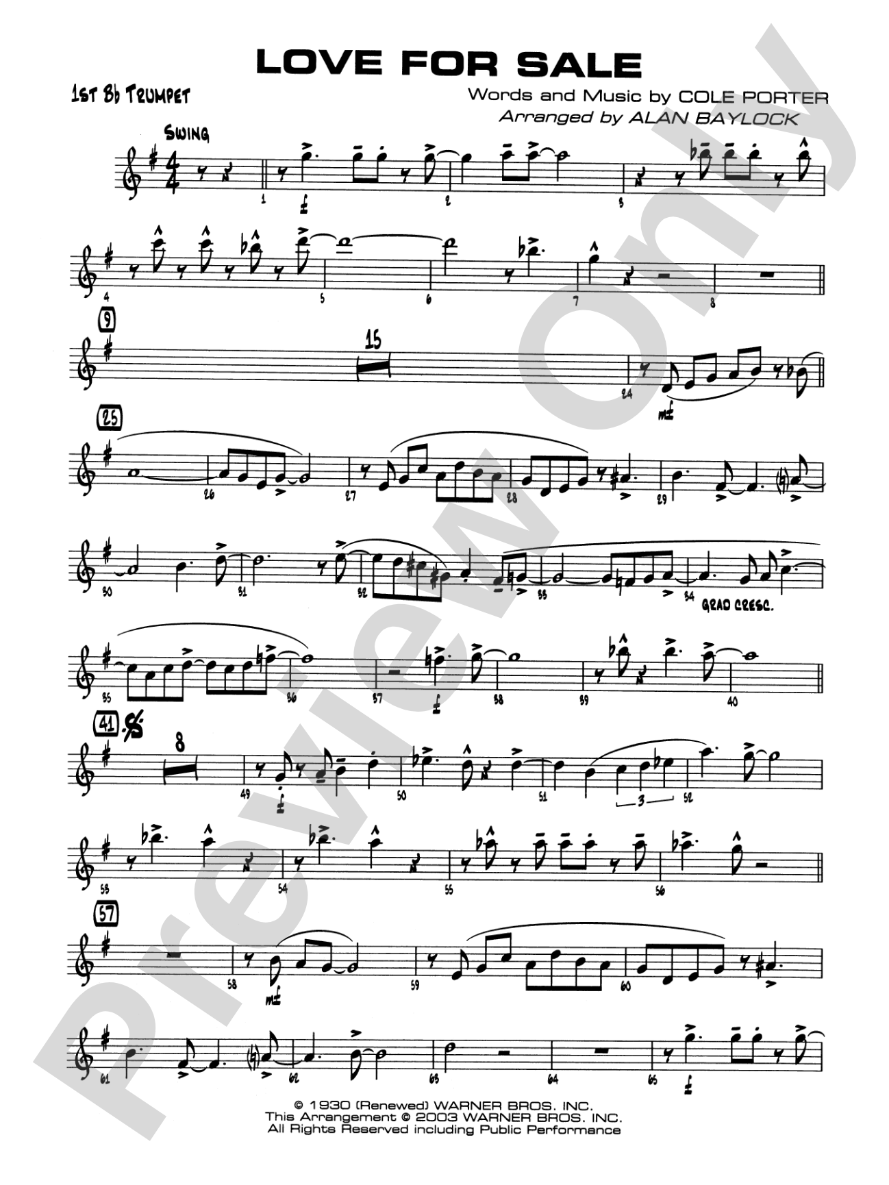 Love for Sale: 1st B-flat Trumpet