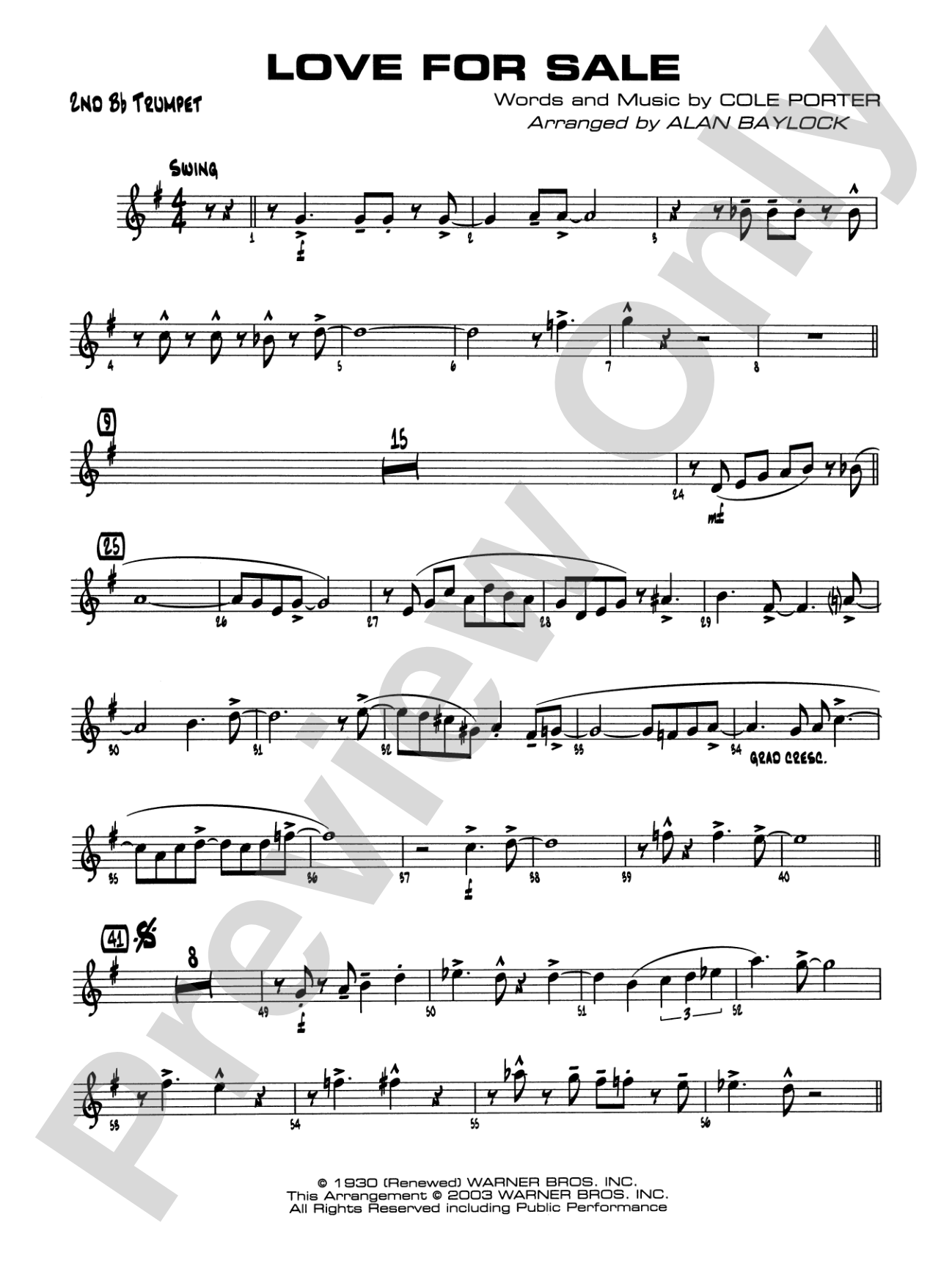 Love for Sale: 2nd B-flat Trumpet