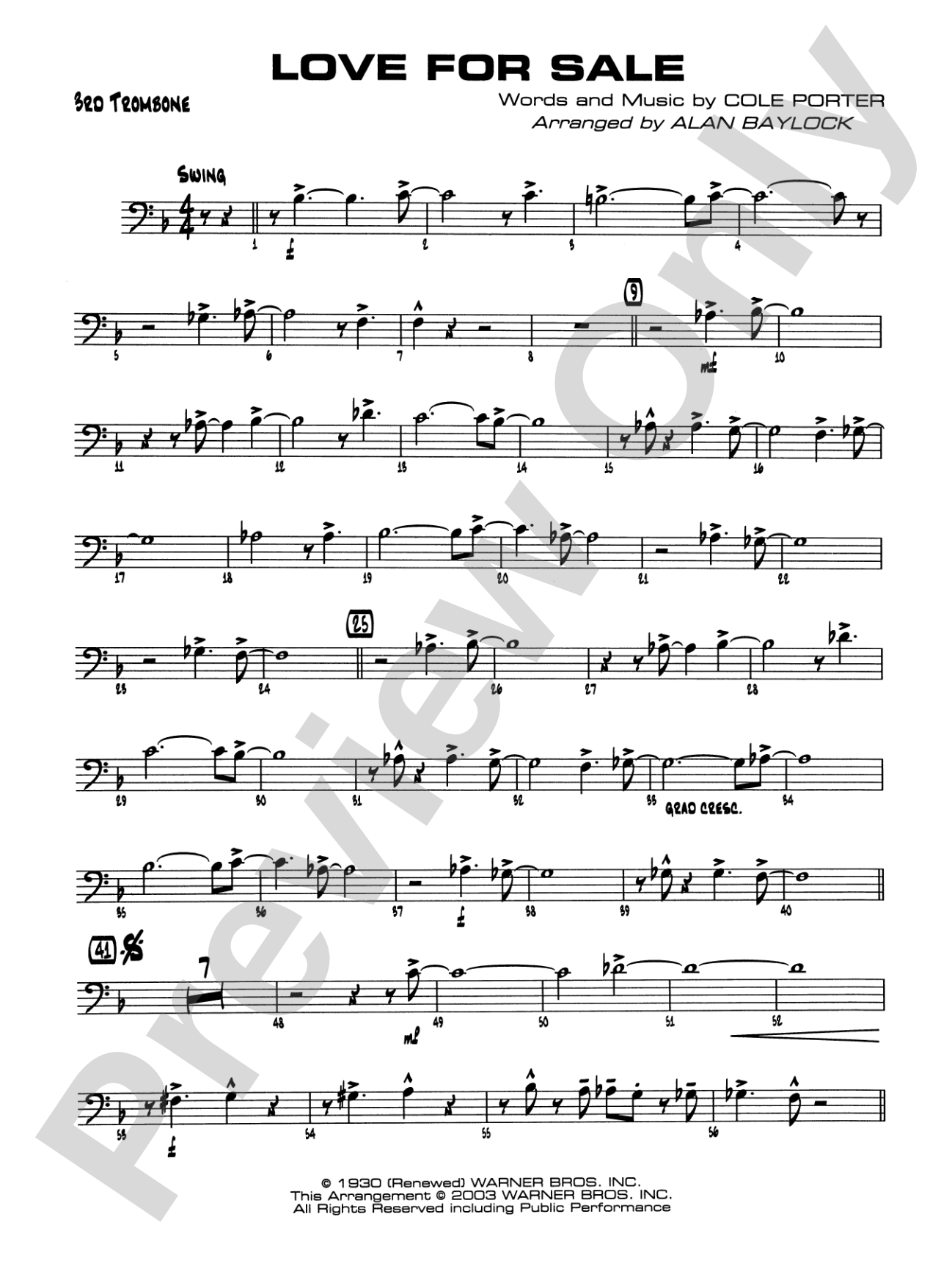 Love for Sale: 3rd Trombone