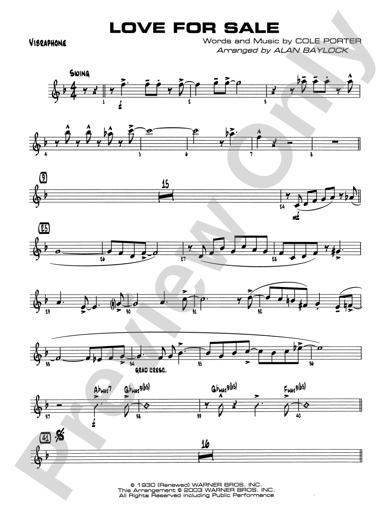 Love for Sale: Vibraphone