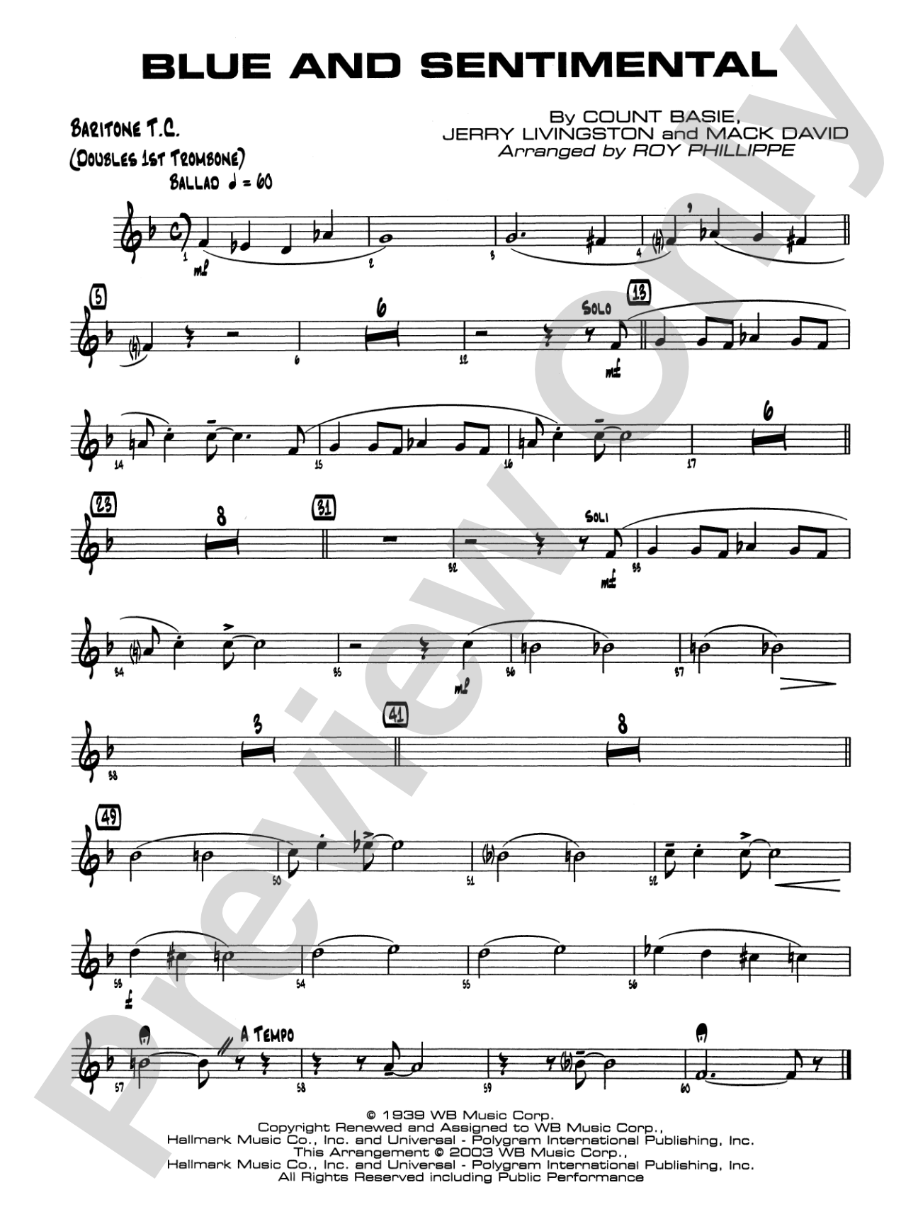 Blue and Sentimental: Baritone T.C.