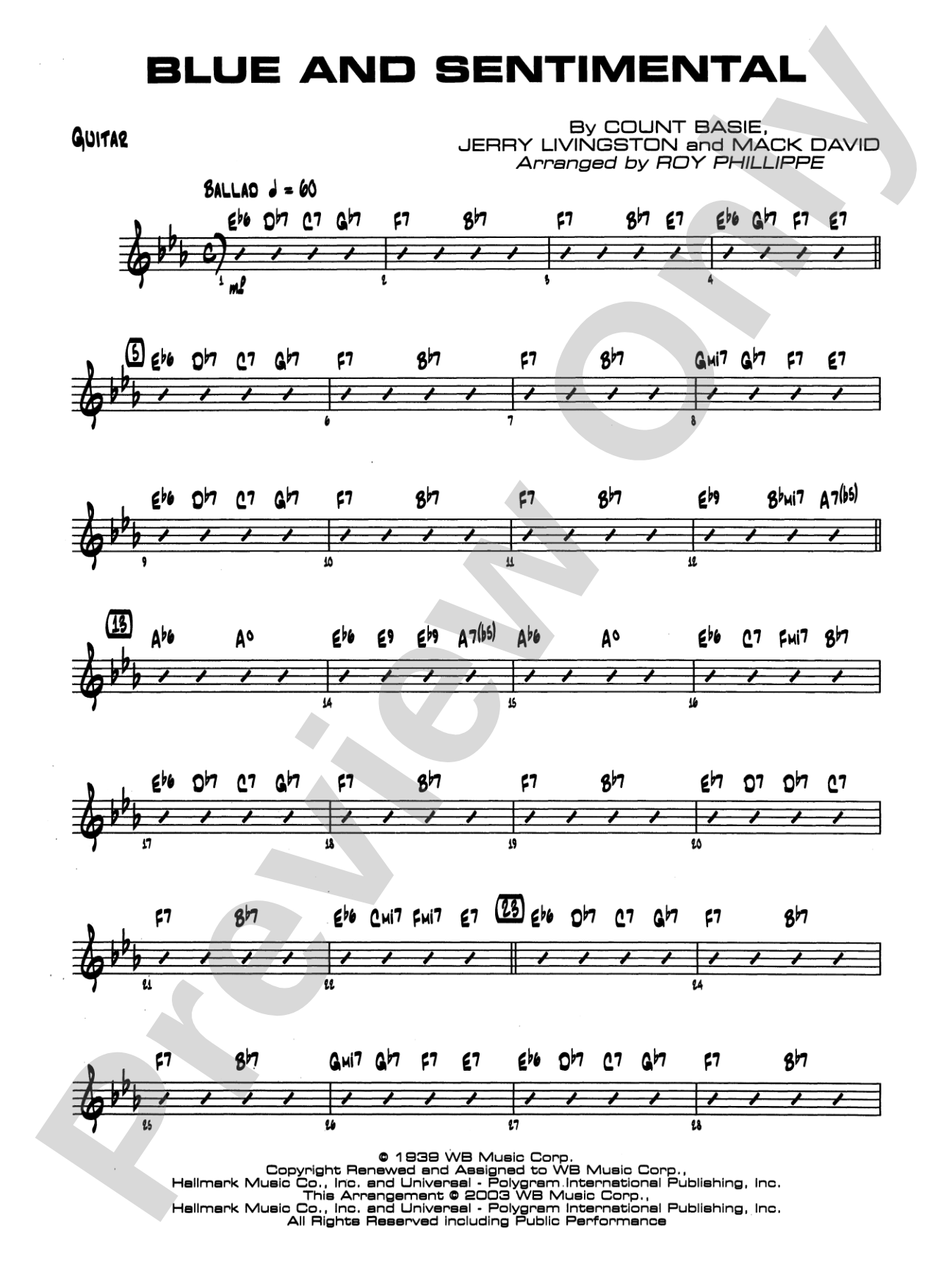 Blue and Sentimental: Guitar