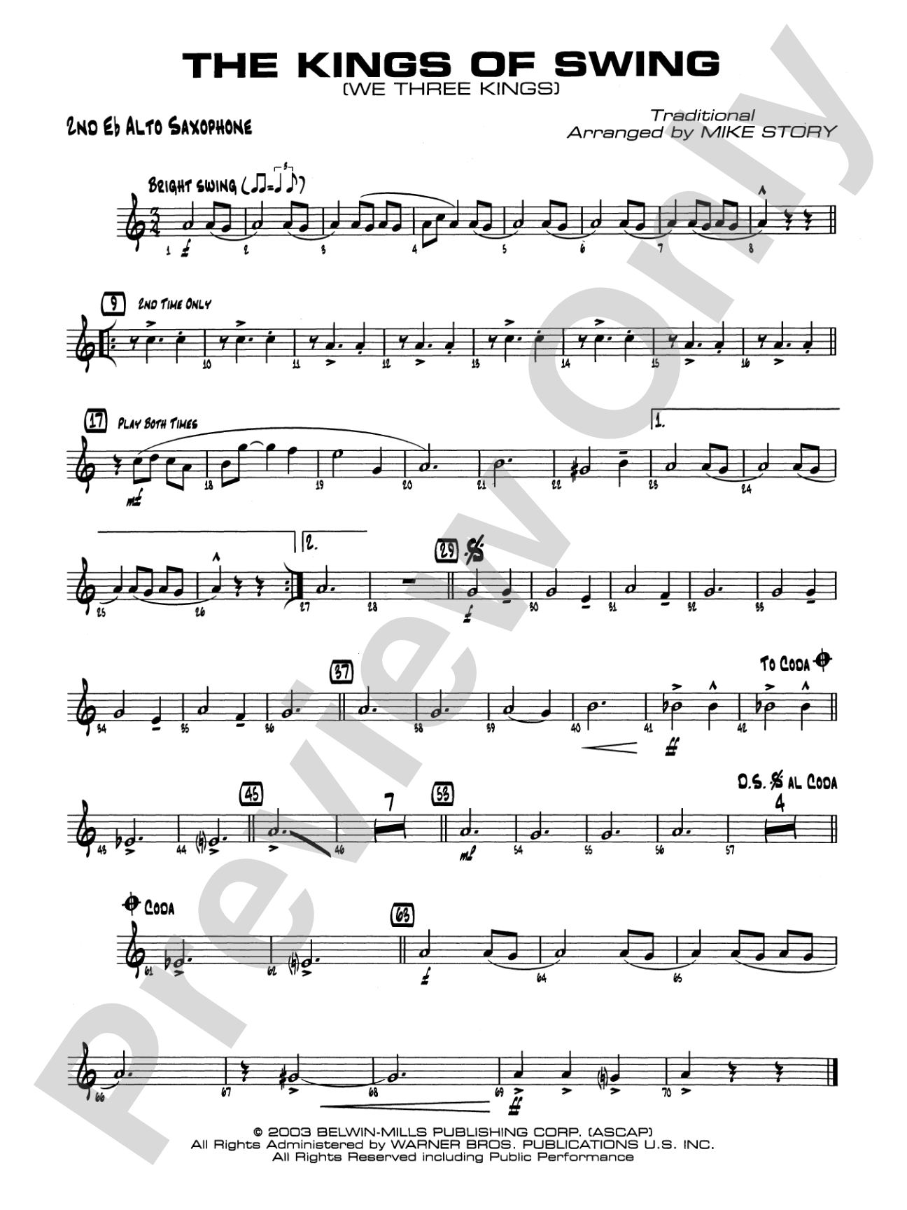 The Kings of Swing (We Three Kings): 2nd E-flat Alto Saxophone