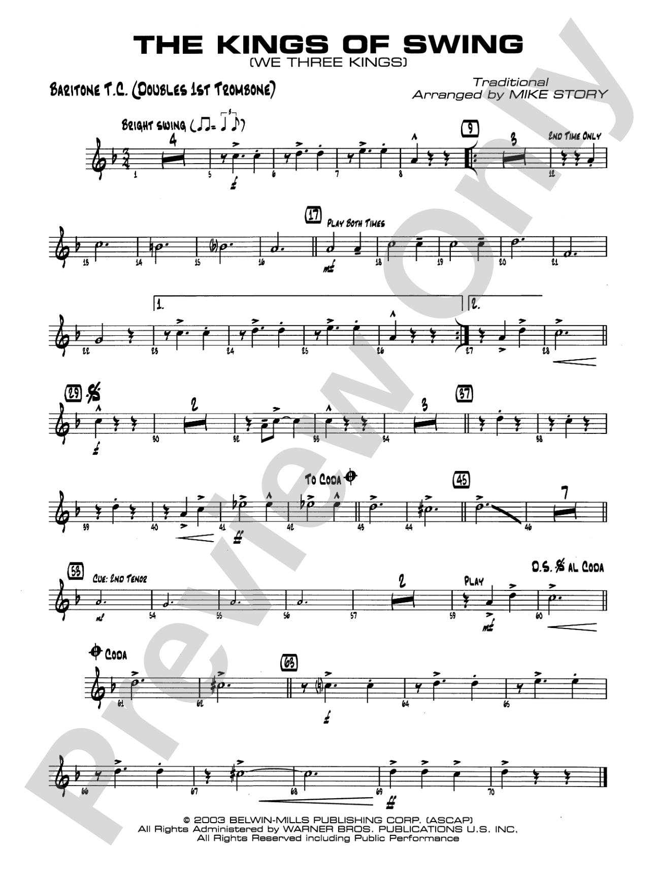 The Kings of Swing (We Three Kings): Baritone T.C.