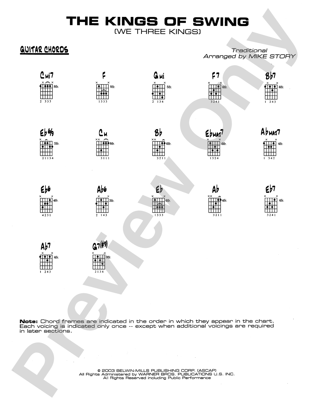 The Kings of Swing (We Three Kings): Guitar Chords