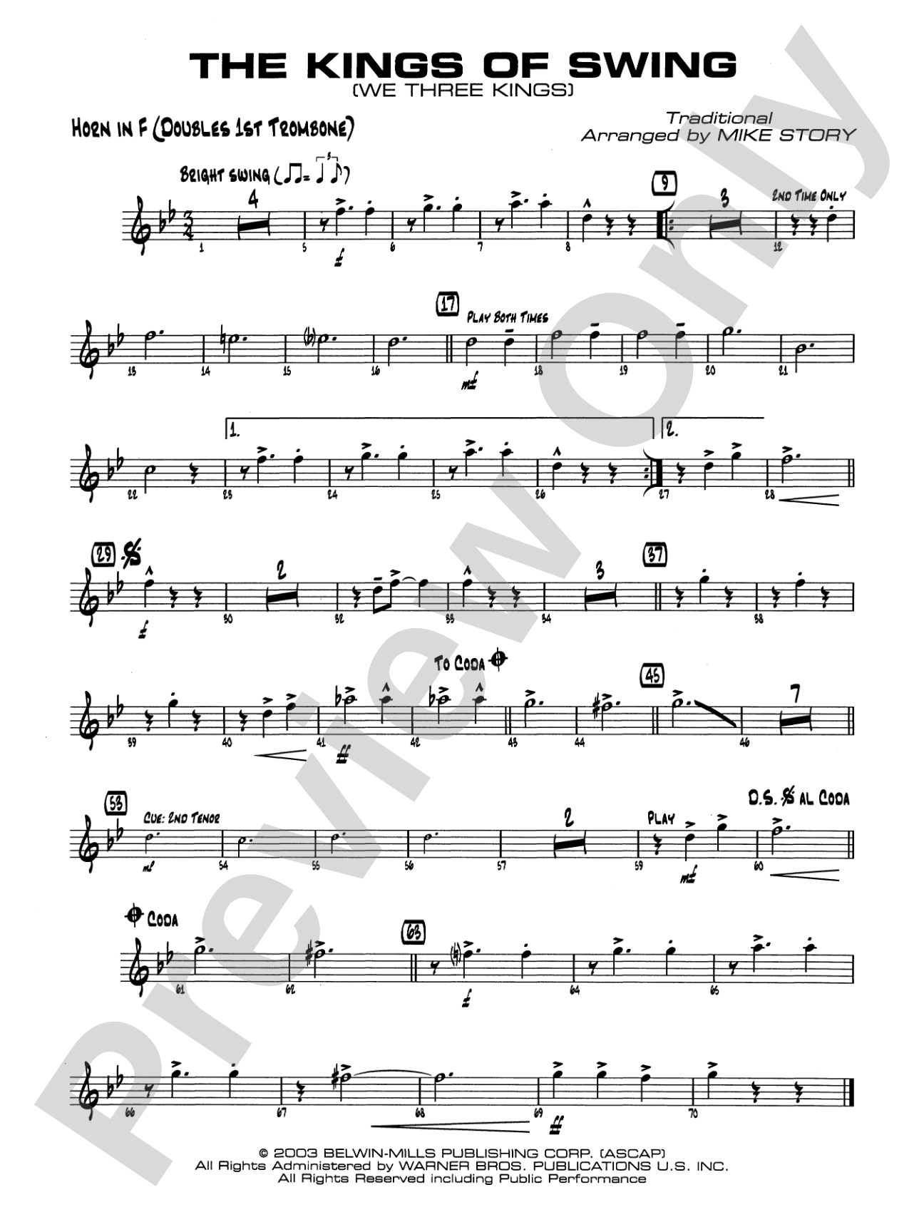 The Kings of Swing (We Three Kings): 1st F Horn