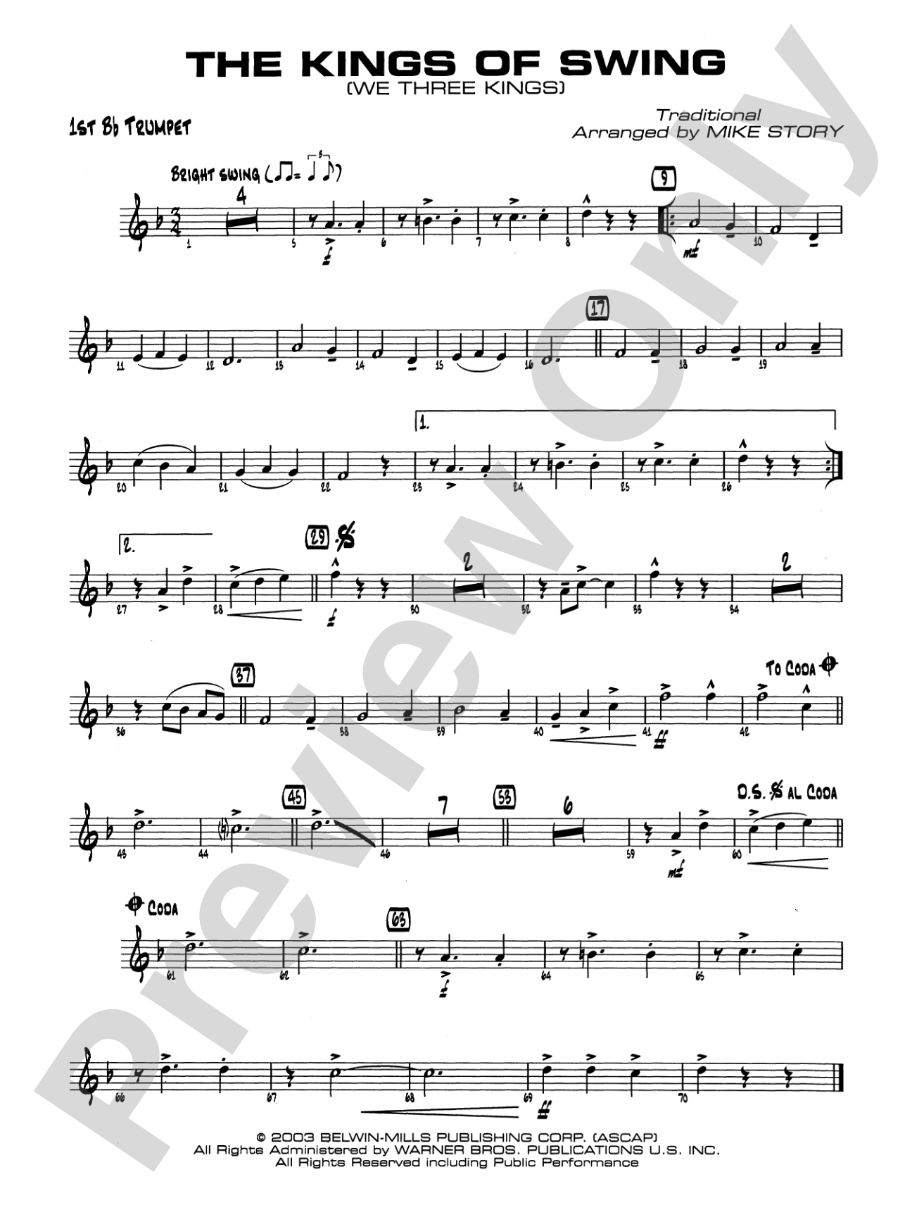 The Kings of Swing (We Three Kings): 1st B-flat Trumpet